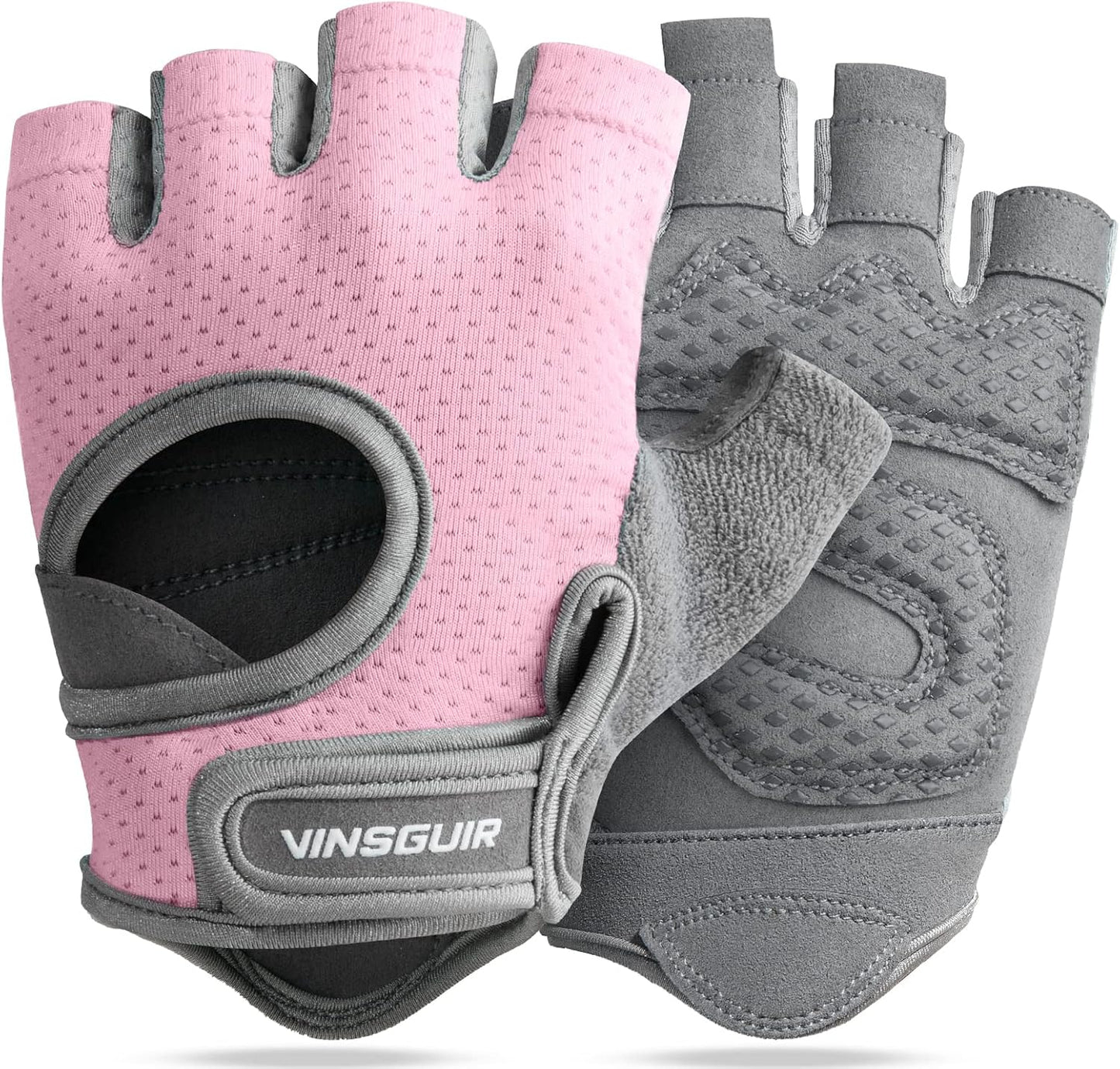 VINSGUIR Workout Gloves for Women & Men, Breathable, Grip Pads