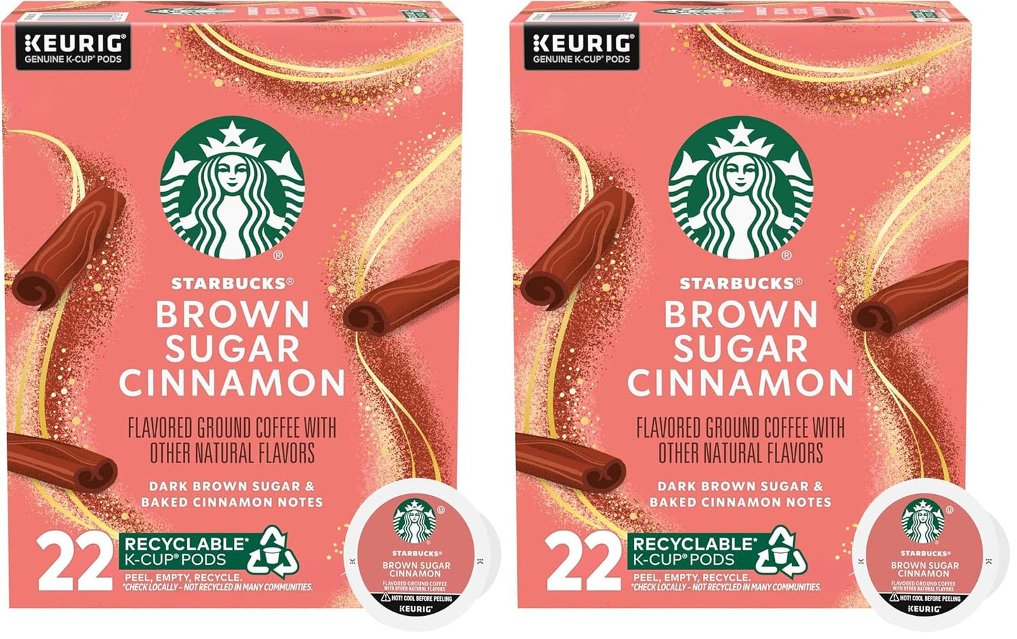 Starbucks Brown Sugar Cinnamon Flavored Coffee K-Cup Pods, 22 Count, Keurig Compatible