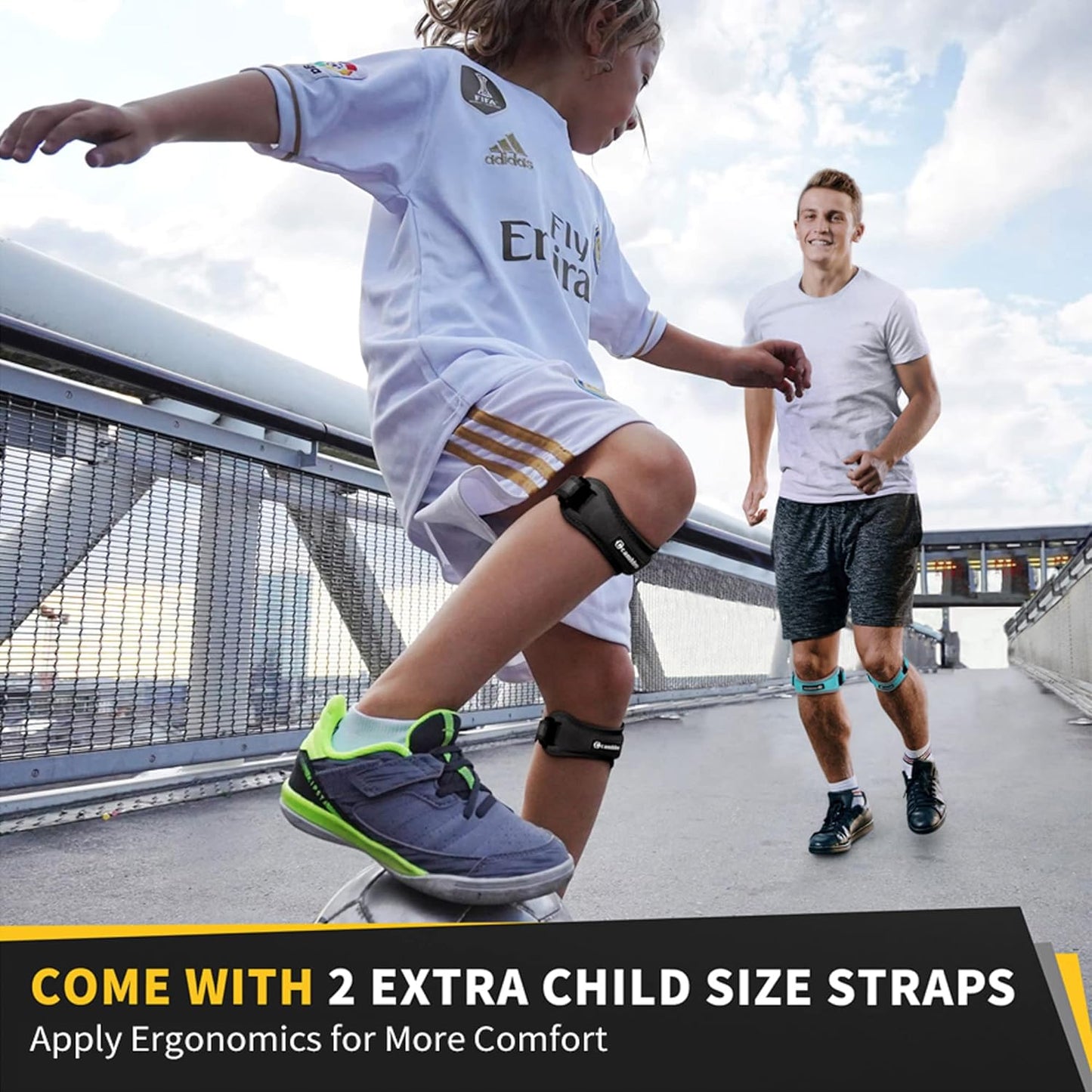 Cambivo Patellar Tendon Knee Straps 2 Pack for Pain Relief and Support