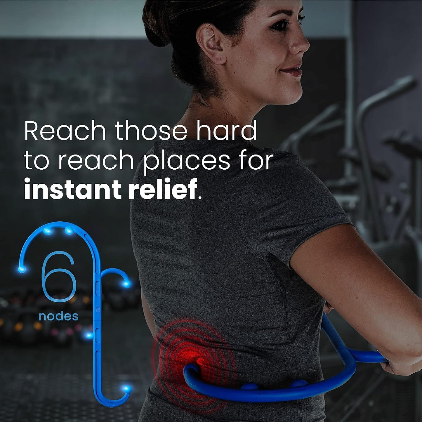 LiBa Blue Handheld Back Neck Shoulder Massager for Pain Relief