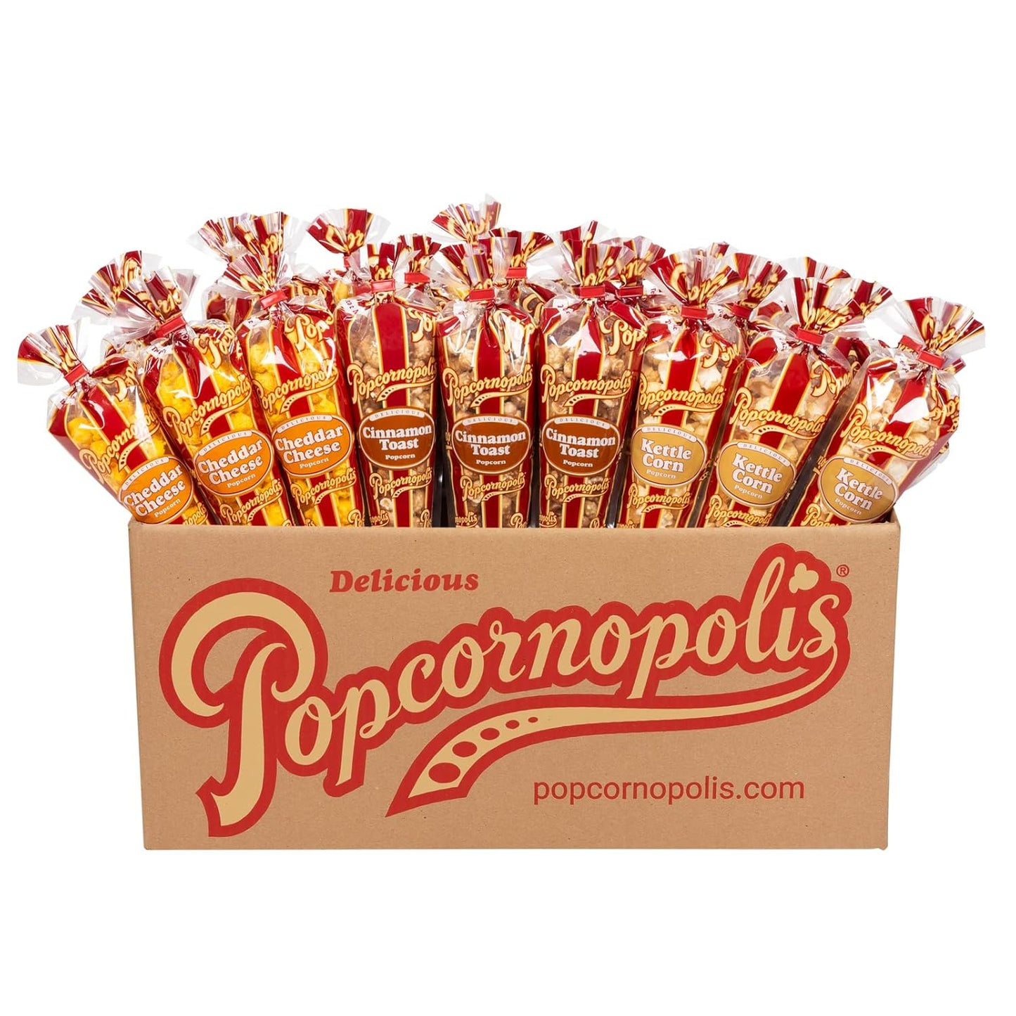 Popcornopolis Zebra Striped Caramel Corn with Confectionery Chocolate 24 Ounce American Grown