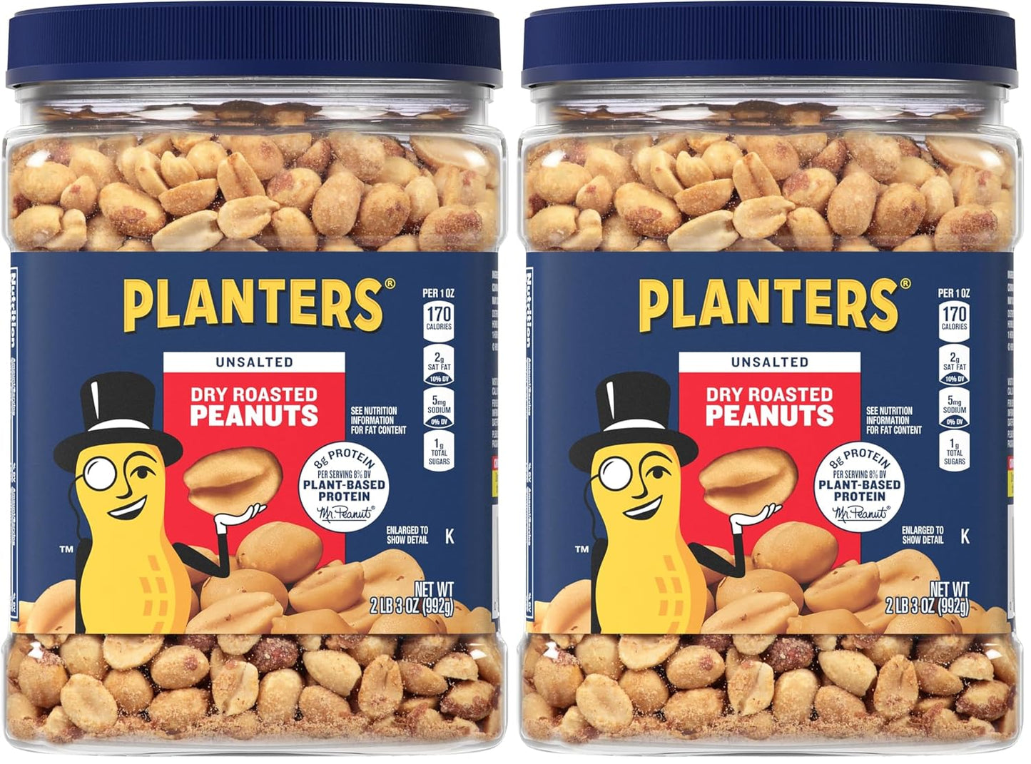 Planters Salted Cocktail Peanuts, 2.19lb Jar, Kosher, Bulk Nuts