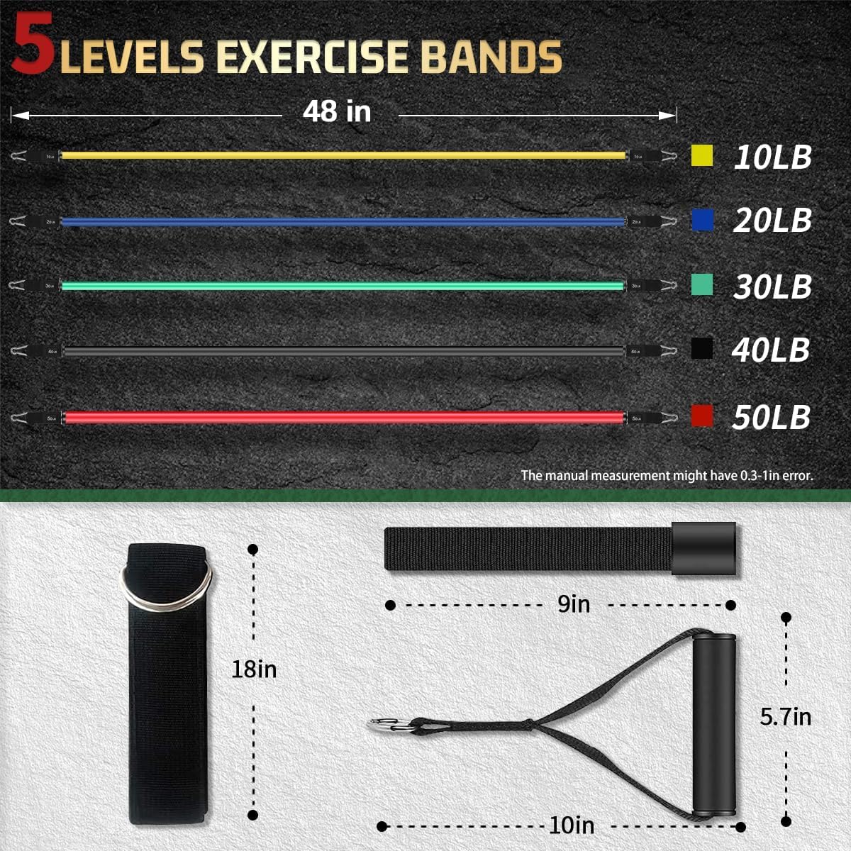 Veick Resistance Bands for Home Workout with Handles