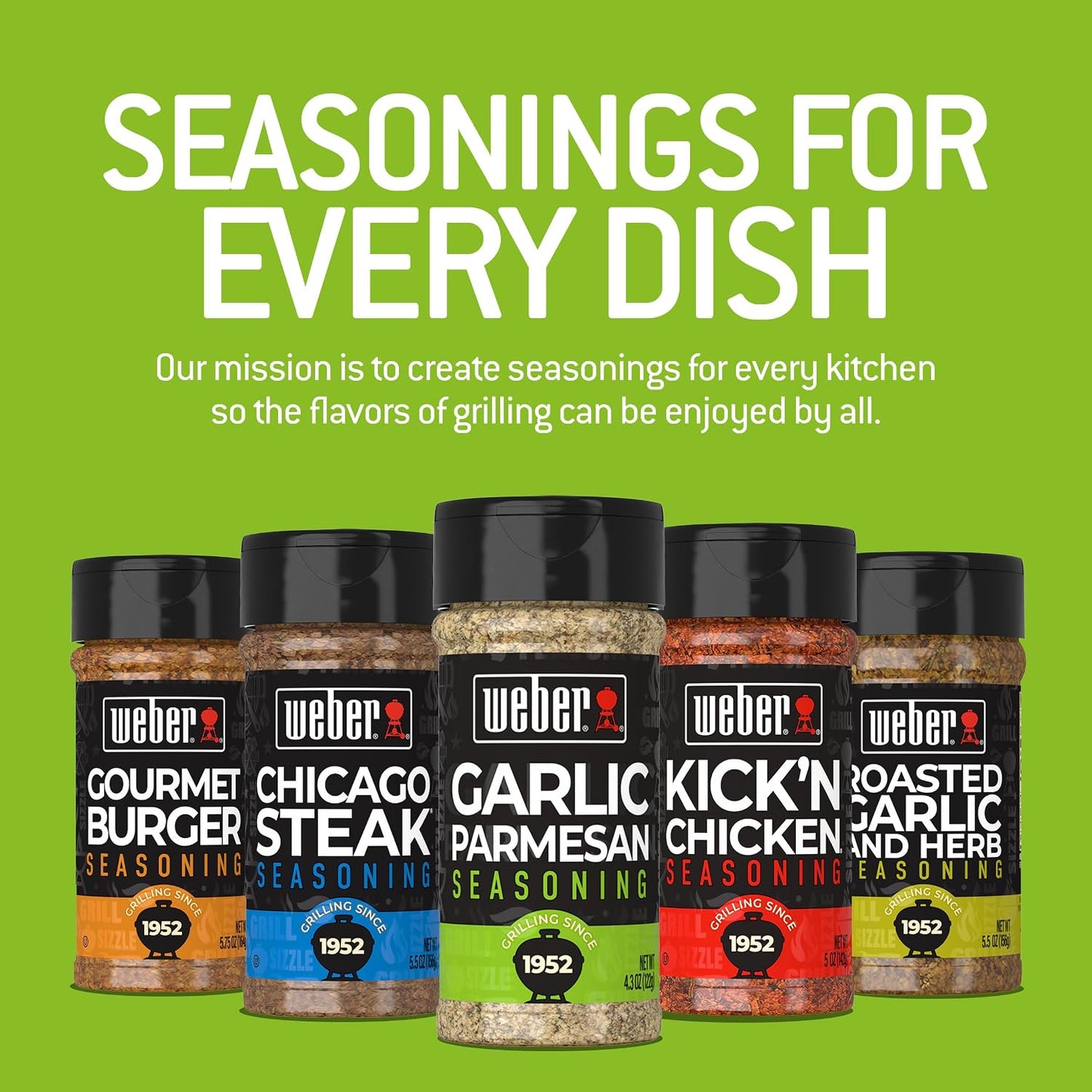Weber 4.3 oz Garlic Parmesan Seasoning Blend for Vegetables, Pork, Poultry, and Pasta