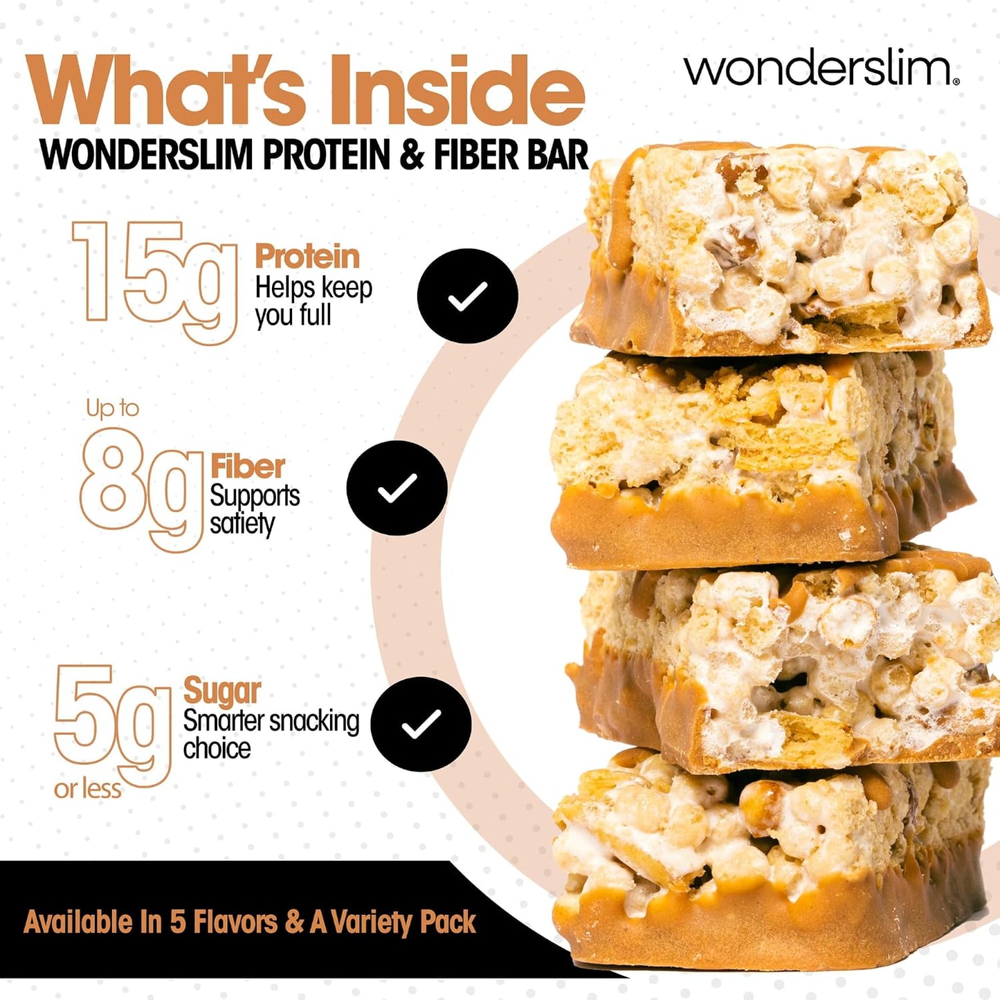 Wonderslim High Fiber Protein Bars for Hunger Control and Satiety