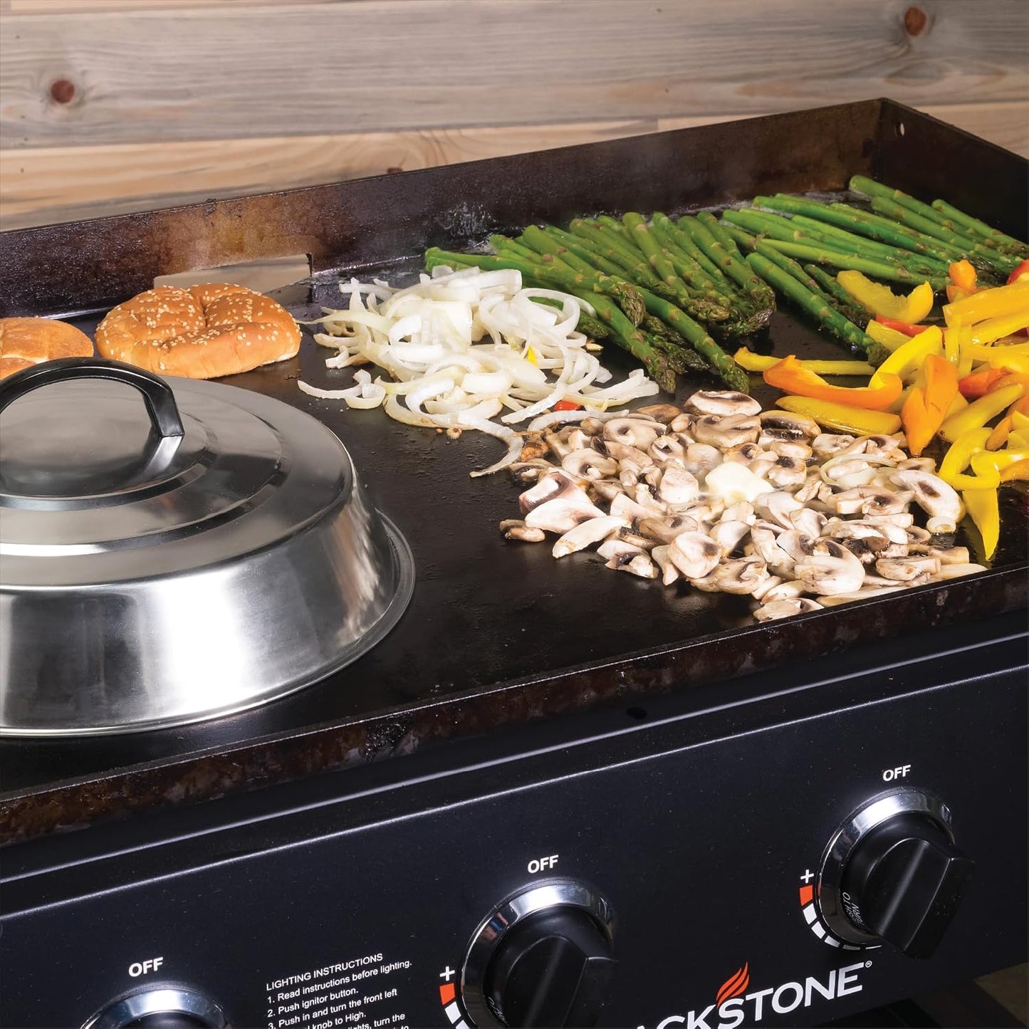 Blackstone 1780 12" Round Basting Cover, Stainless Steel | Heat-resistant handle, Dishwasher Safe