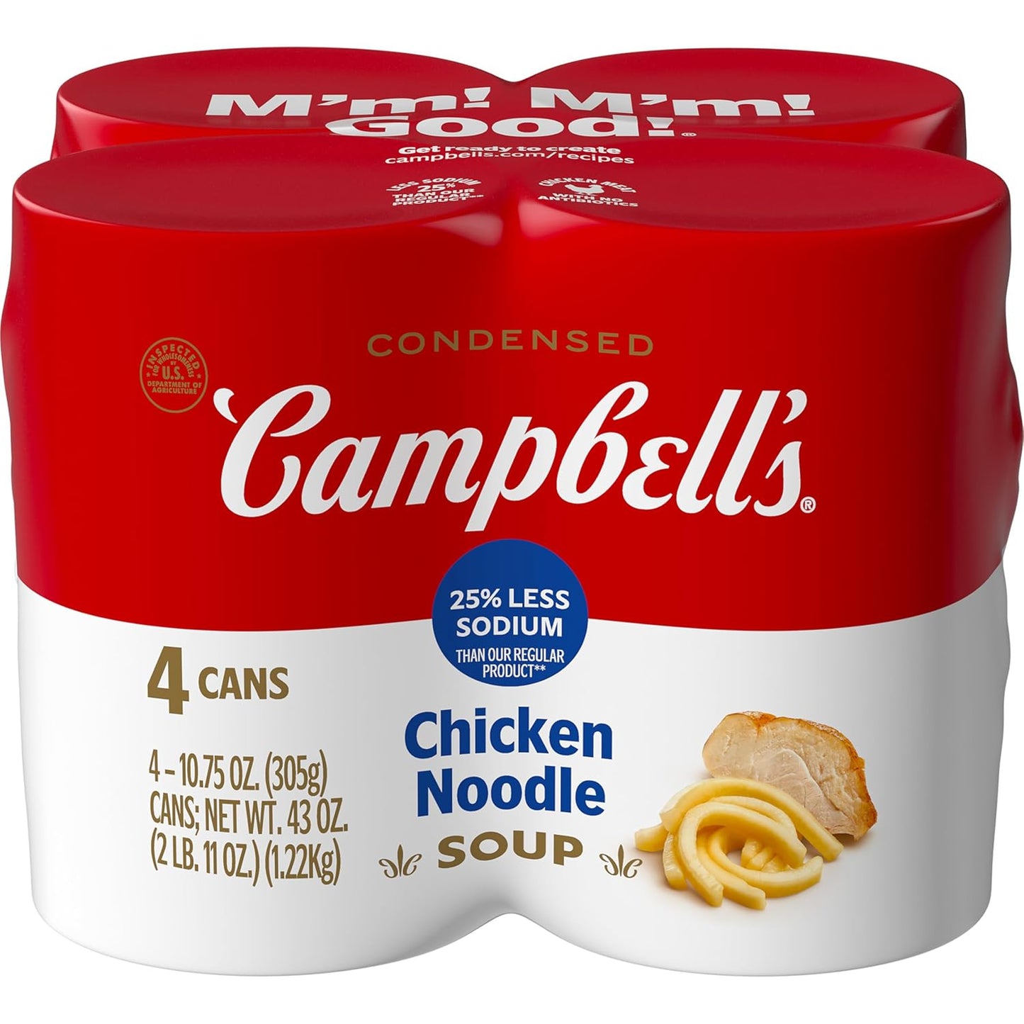 Campbell's Condensed Chicken Noodle Soup, 10.75 Oz Can, Pack of 4