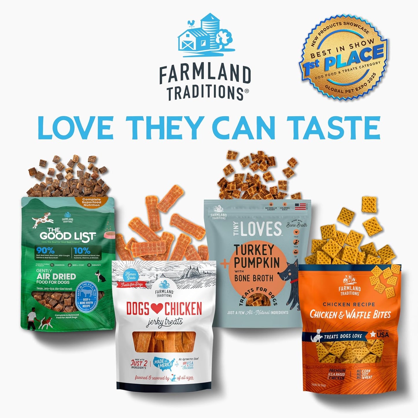 Farmland Traditions Beef Jerky Dog with 3 Ingredients and No Fillers