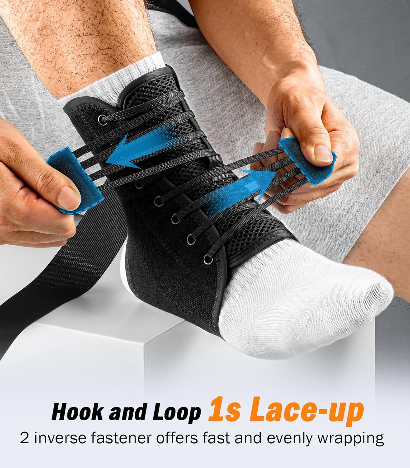 Slim-Fit Ankle Brace for Sprained Ankle, Quick Lace Up Ankle Support for Women Men