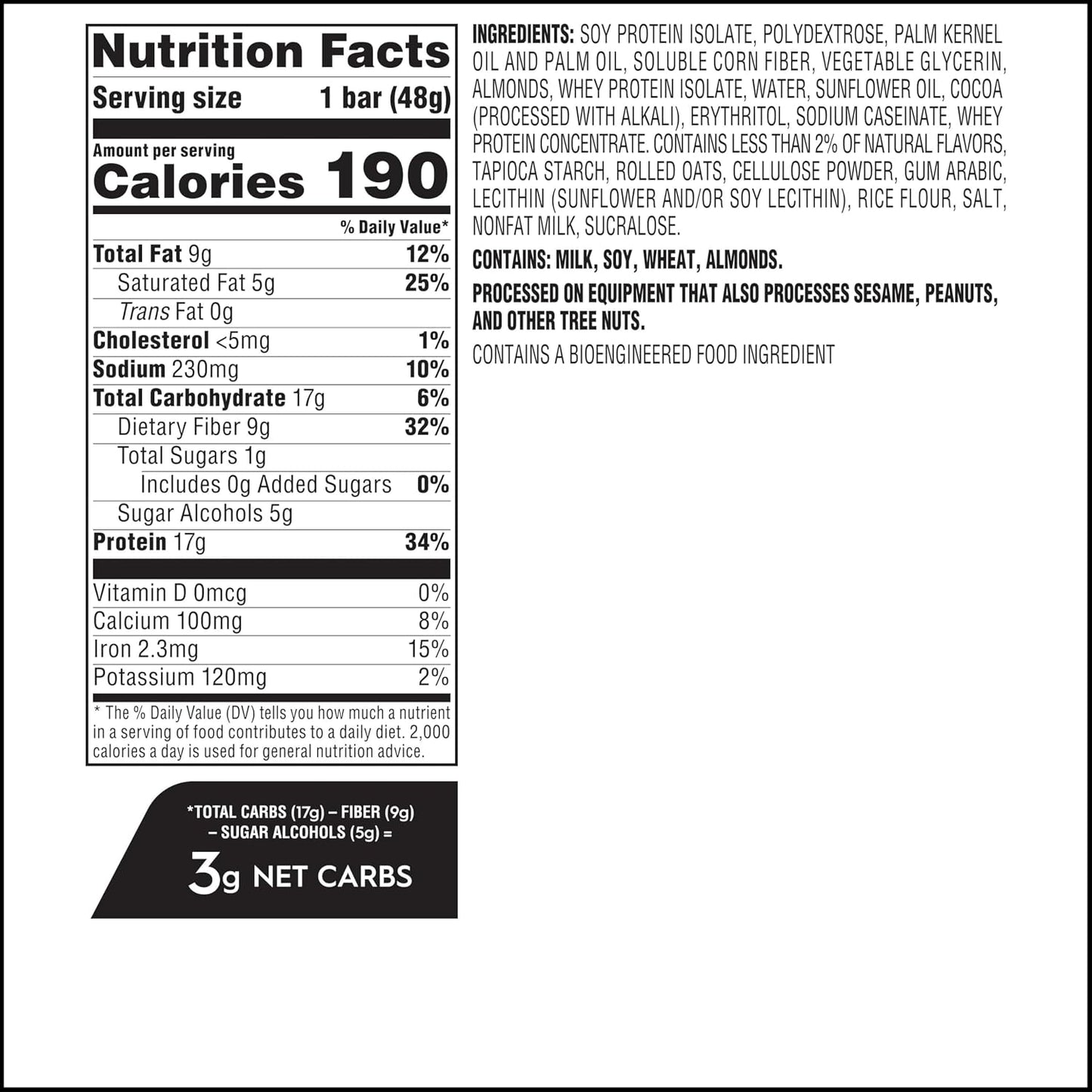 Atkins Chocolate Chip Granola Protein Bar, 12 Count, High Fiber, Low Sugar, 17g Protein