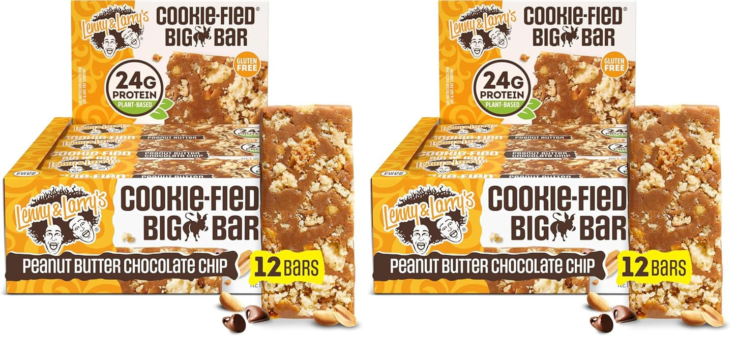 Lenny & Larry's Cookie-fied BIG BAR - Chocolate Chip Cookie Dough Vegan Protein Bars