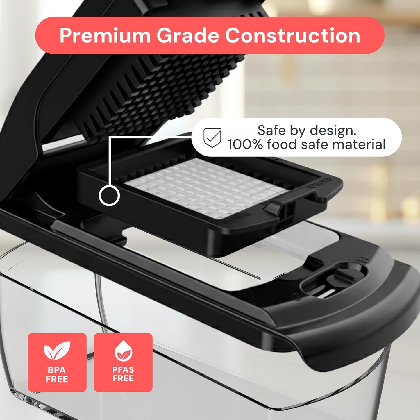 Fullstar Pro Original Vegetable Chopper & Mandoline Slicer Kitchen Gadget | 8 in 1 Veggie Slicer, Onion & Fruit Cutter with Sharp Stainless Steel Blades & Container, All-in-One Meal Prep Tool (Black)