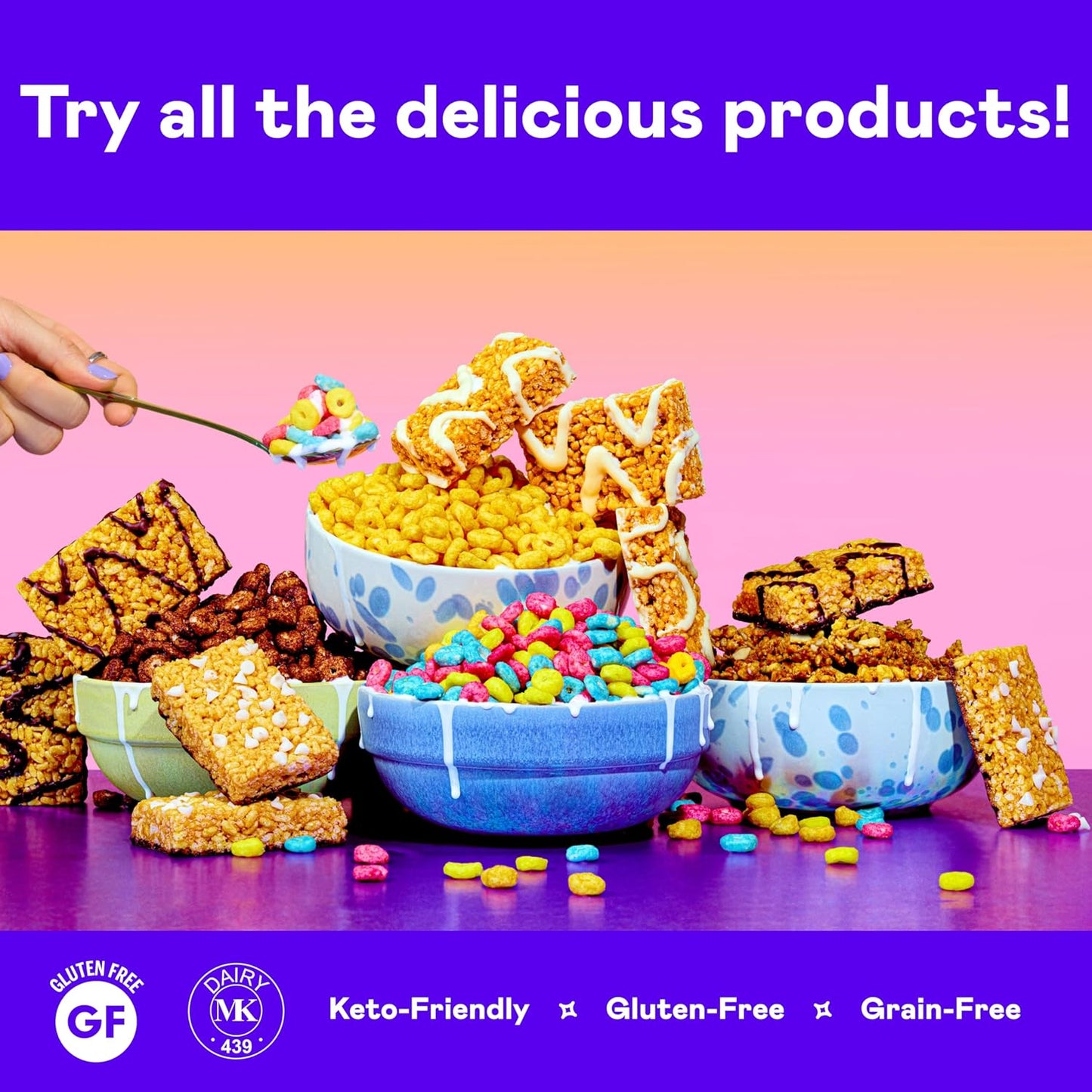 Gluten-free protein bars, 8-count, marshmallow flavor, high protein, low carb, keto friendly