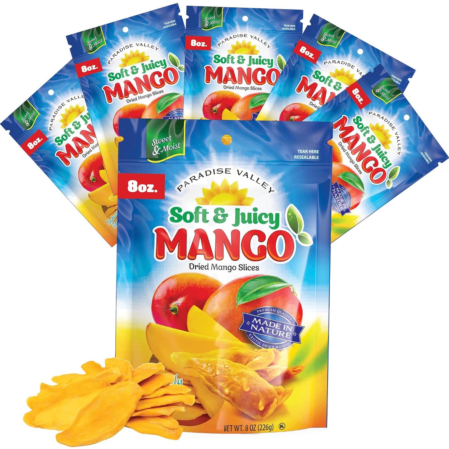 Dried Mango Slices - Soft & Juicy Low Sugar Added Dried Mango