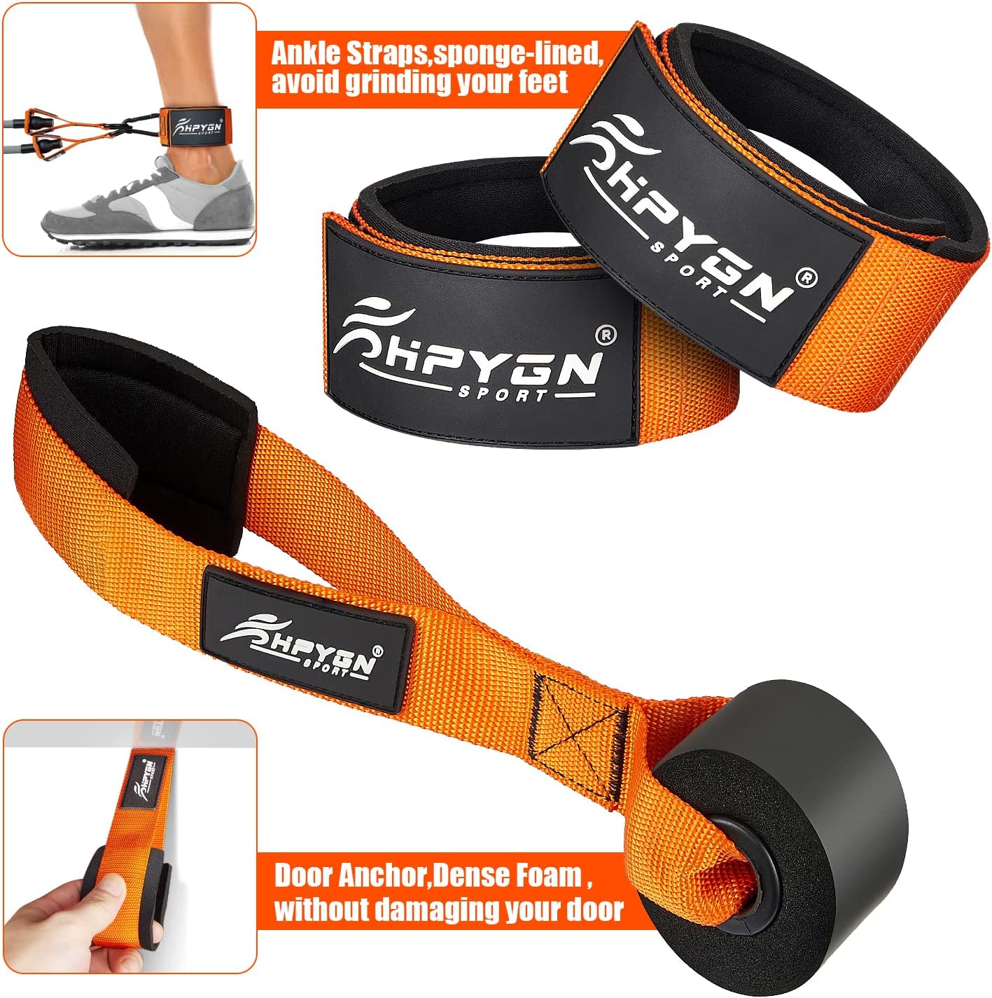 HPYGN Heavy Resistance Bands 300LBS Exercise Bands Set