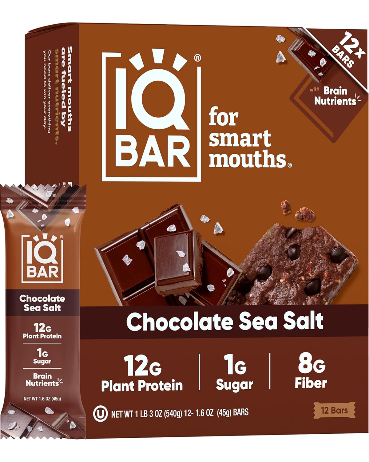 IQBAR Plant Protein Bars - 7 Count - Gluten and Dairy Free, Low Sugar Snack
