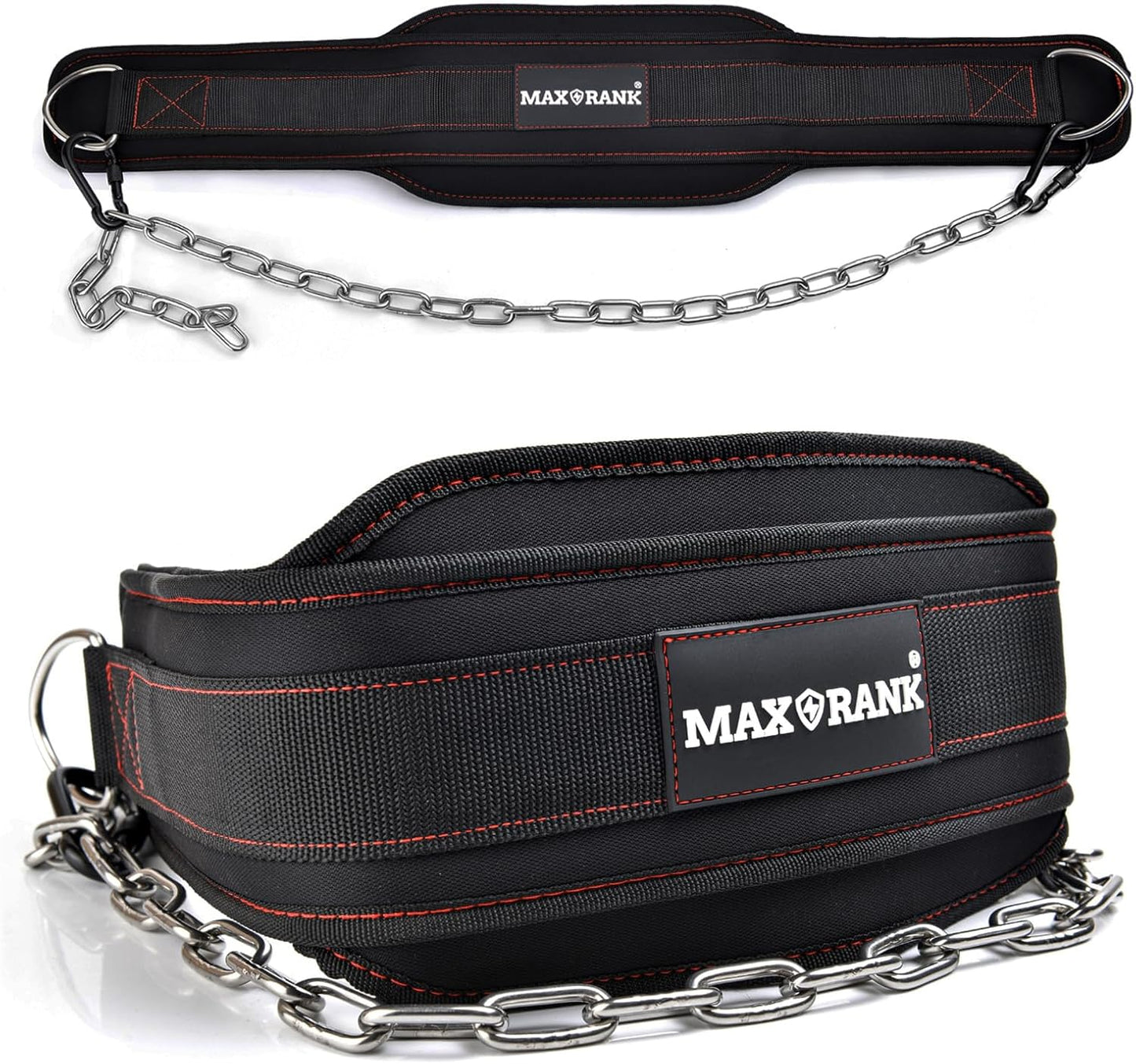 Dip Belt With 37-40" Chain, 550-650lbs Capacity, Weightlifting Belt for Dips & Pullups