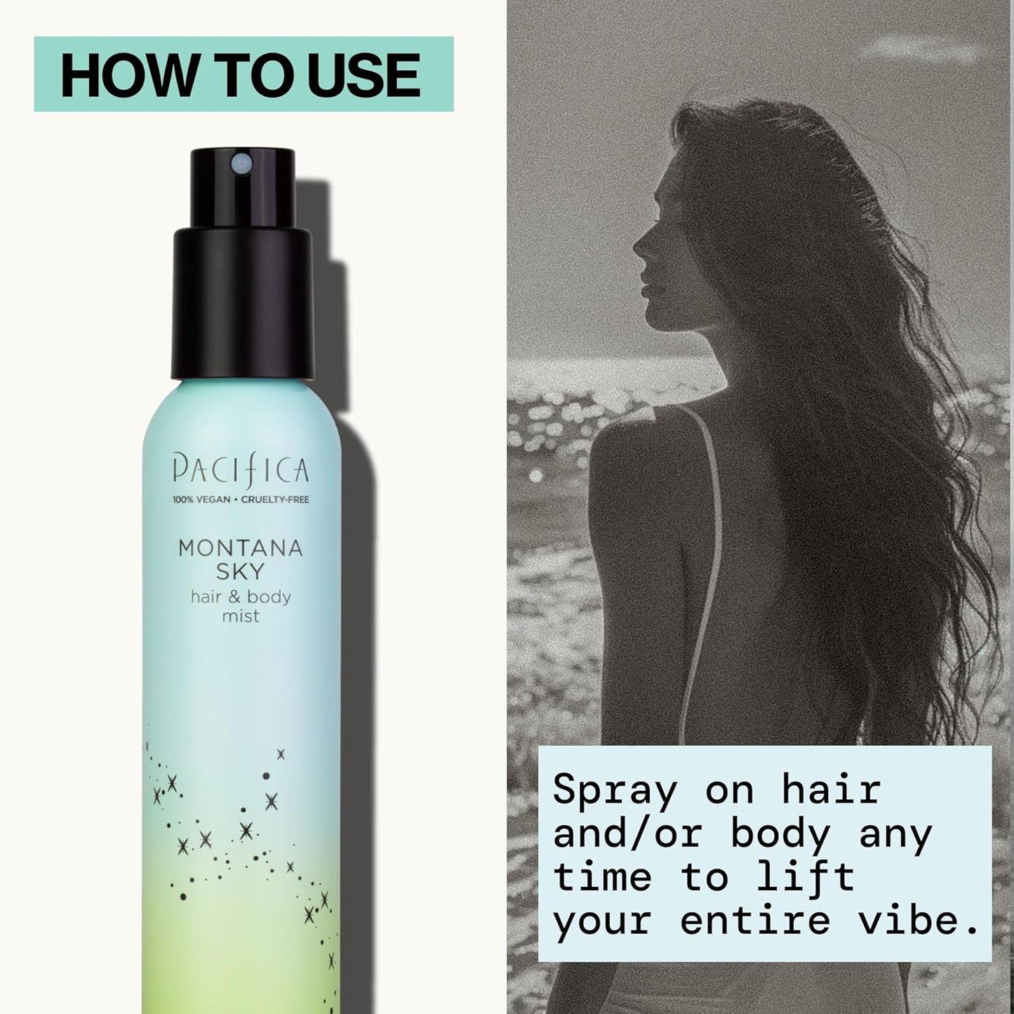 Pacifica Hair Mist Perfume & Full Body Spray for Women - Montana Sky Body Mist Fragrance w/Cedarwood, Elderflower, Black Pepper, Sage & Sandalwood Clean Beauty Alcohol-Free, Vegan & Cruelty-Free 5 oz