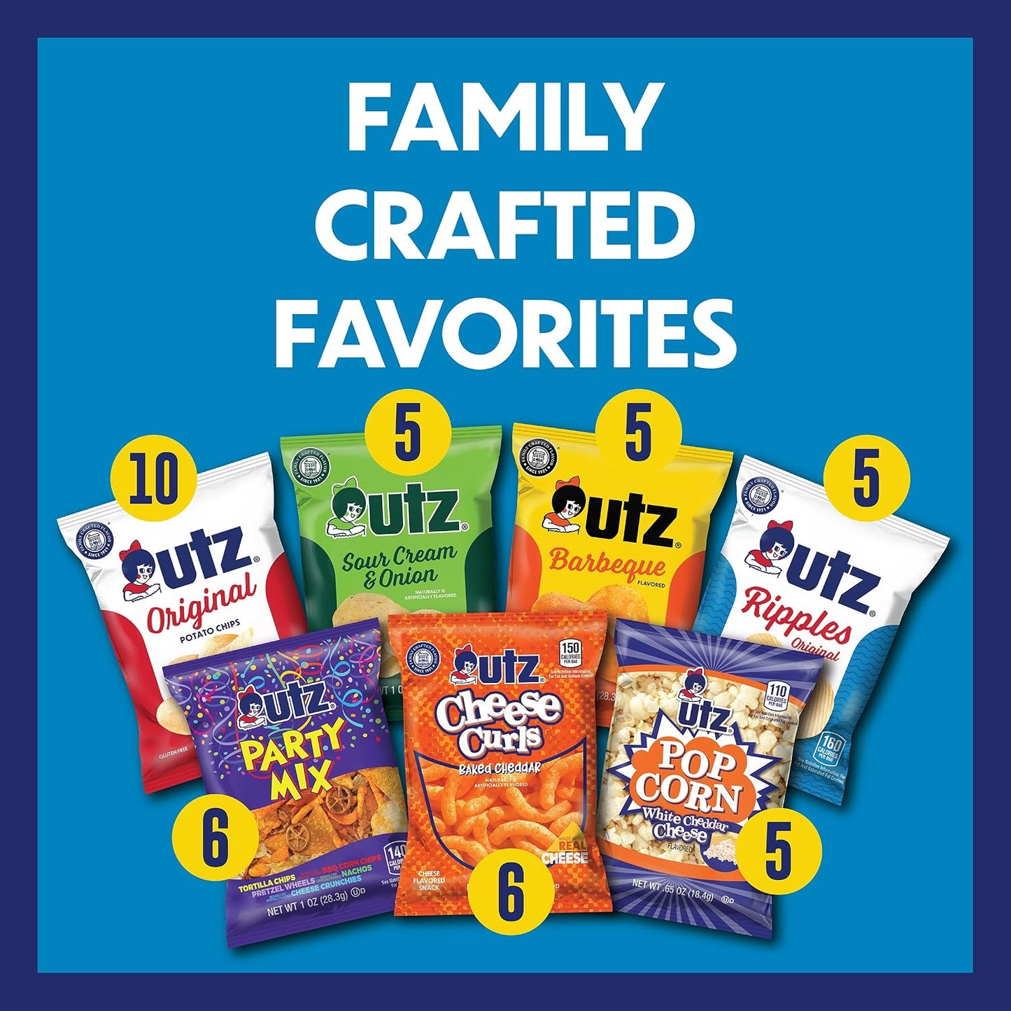 Utz Snack Variety Pack Individual Snacks for Travel and Vending