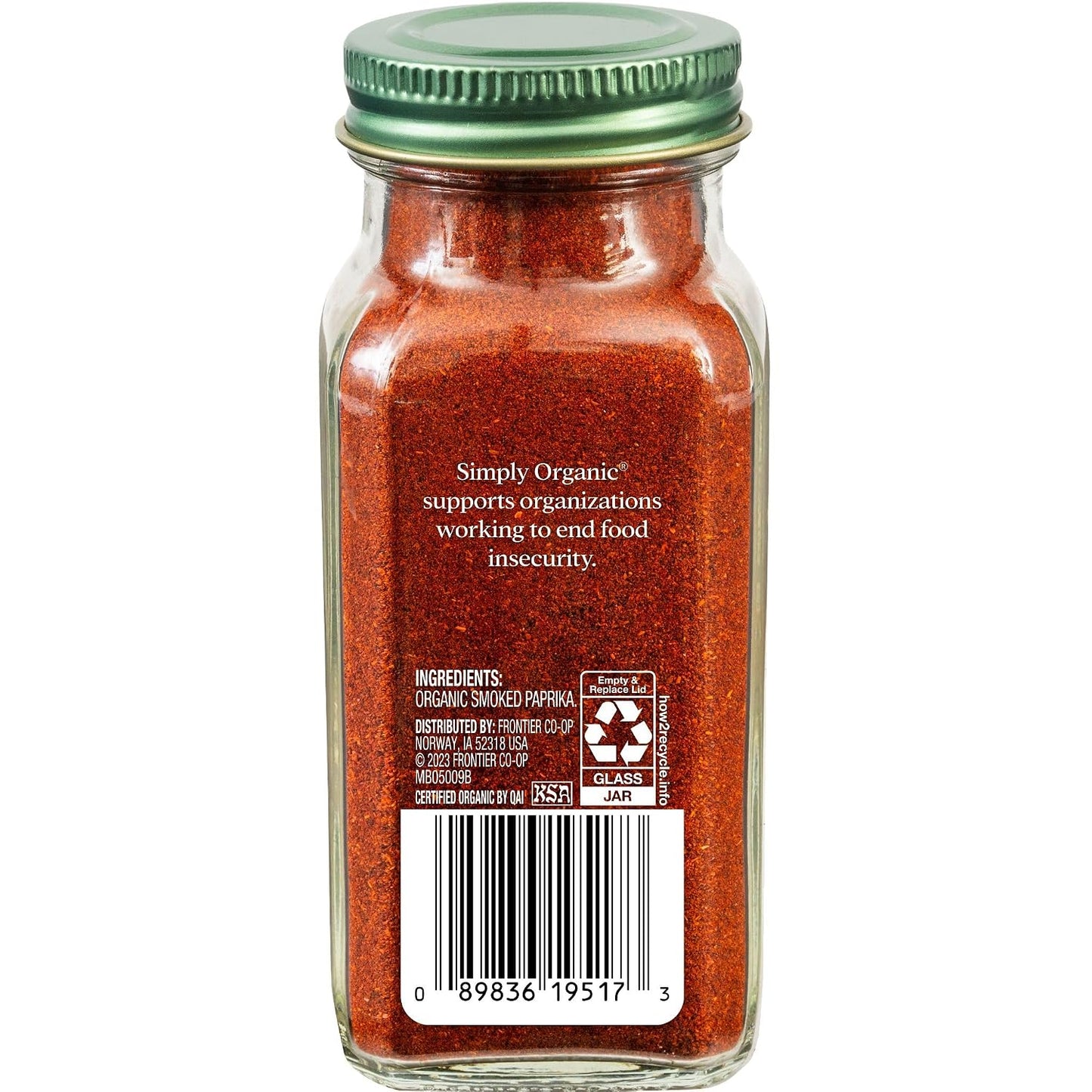 Simply Organic Oak Wood Smoked Paprika, 2.72 Ounce, Kosher, Deep Smokey Flavor, Spanish Paprika