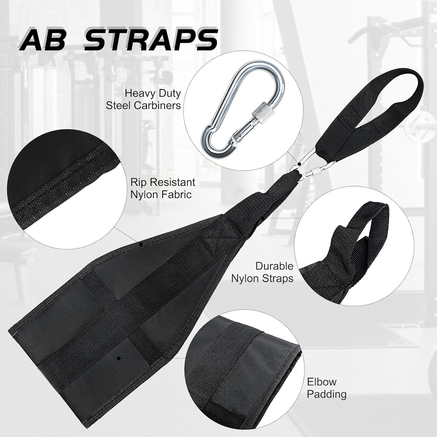 Hanging Ab Straps for Pull Up Bar: Gym Ab Sling Straps for Arm & Leg Raises