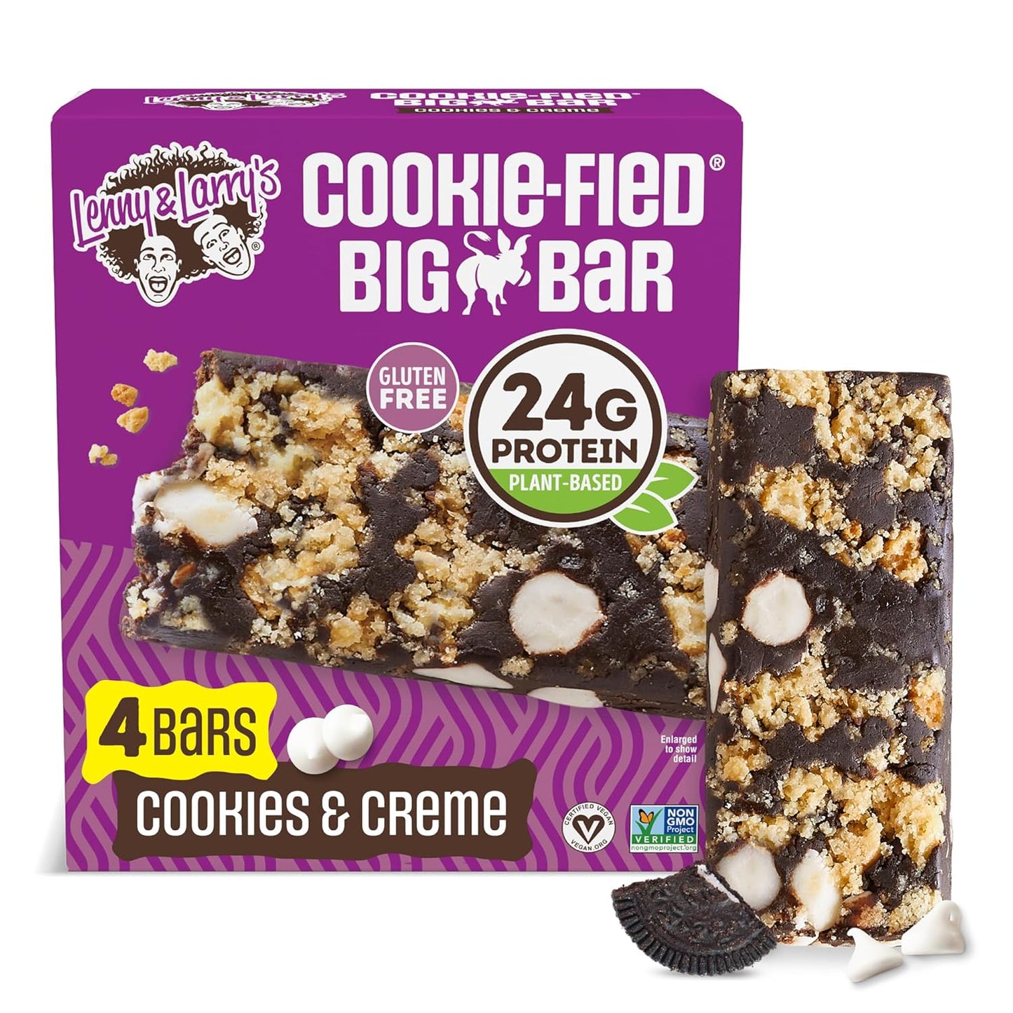 Lenny & Larry's Cookie-fied BIG BAR - Chocolate Chip Cookie Dough Vegan Protein Bars