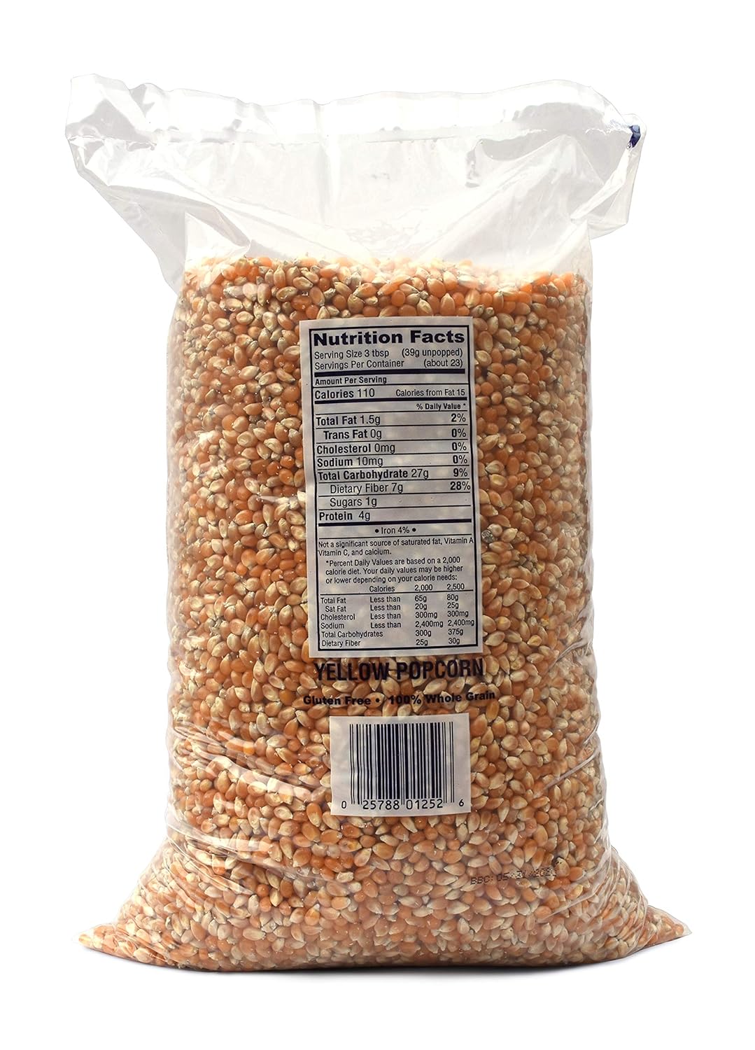 Yellow Popcorn Kernels for Popping, Non-GMO Whole Grain, 12.5 lb Bulk Bag