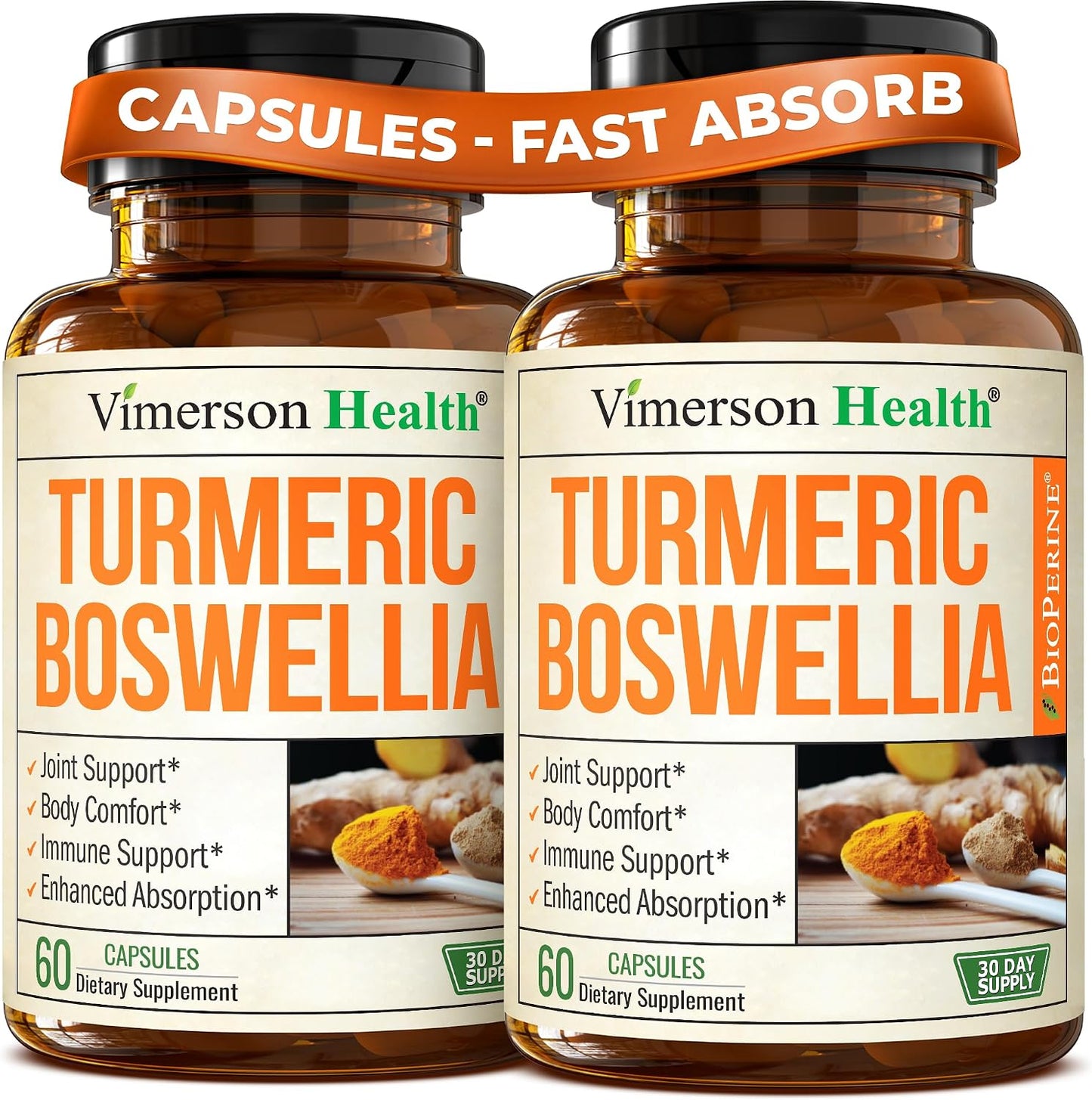 Boswellia Serrata Turmeric Curcumin Supplement for Inflammation and Joint Support