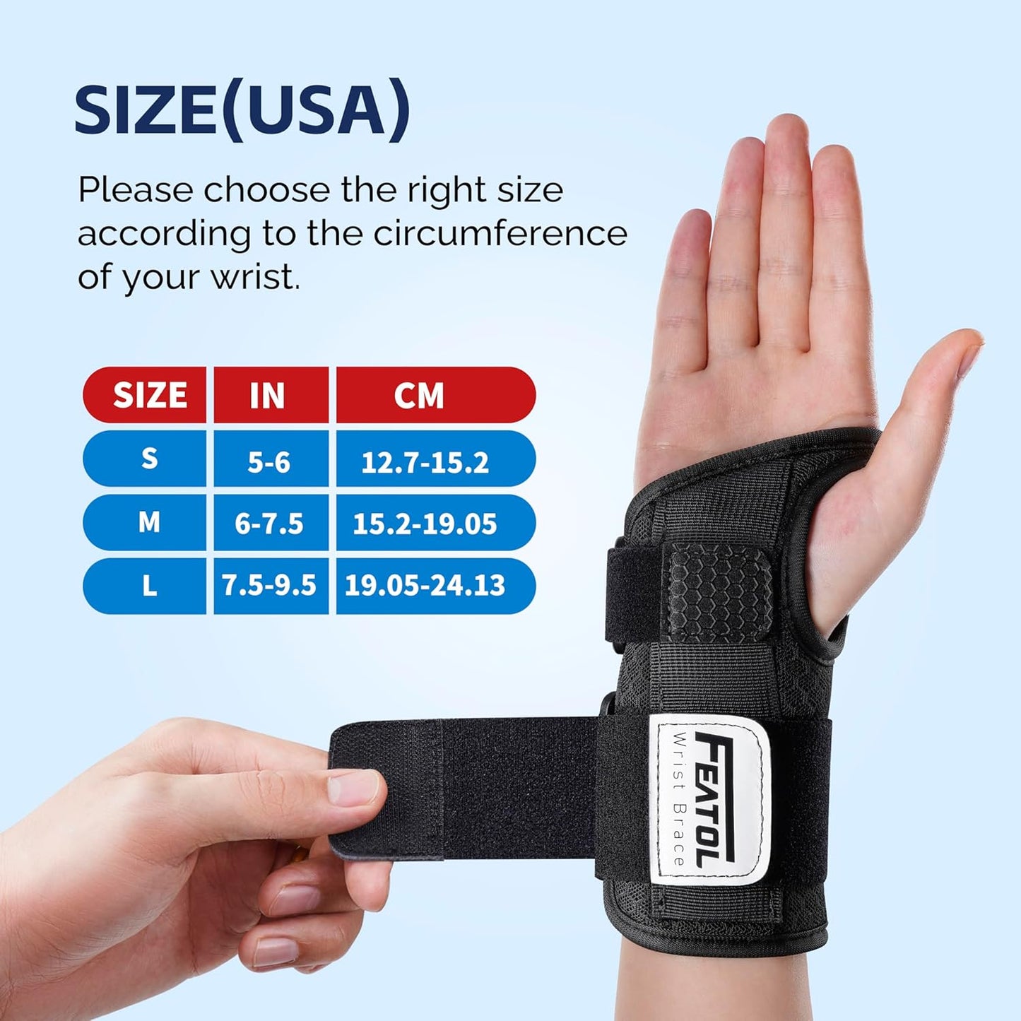 FEATOL Carpal Tunnel Wrist Brace for Work and Night Support