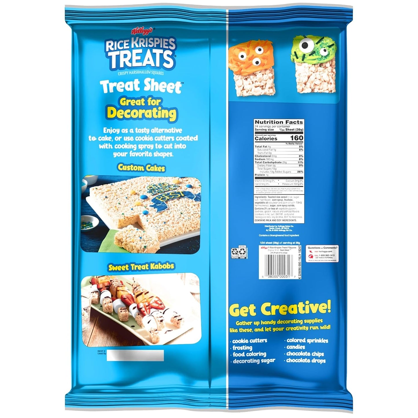 Rice Krispies Crispy Marshmallow Sheet, 32oz Box, Original Flavor