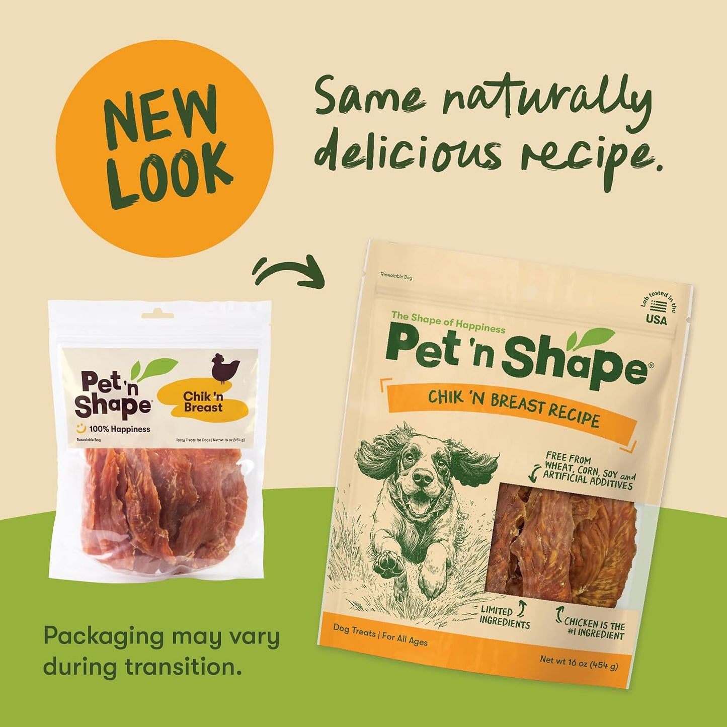 Pet 'n Shape Chik 'n Breast Jerky Dog, 1 Pound, Grain Free, No Artificial Additives