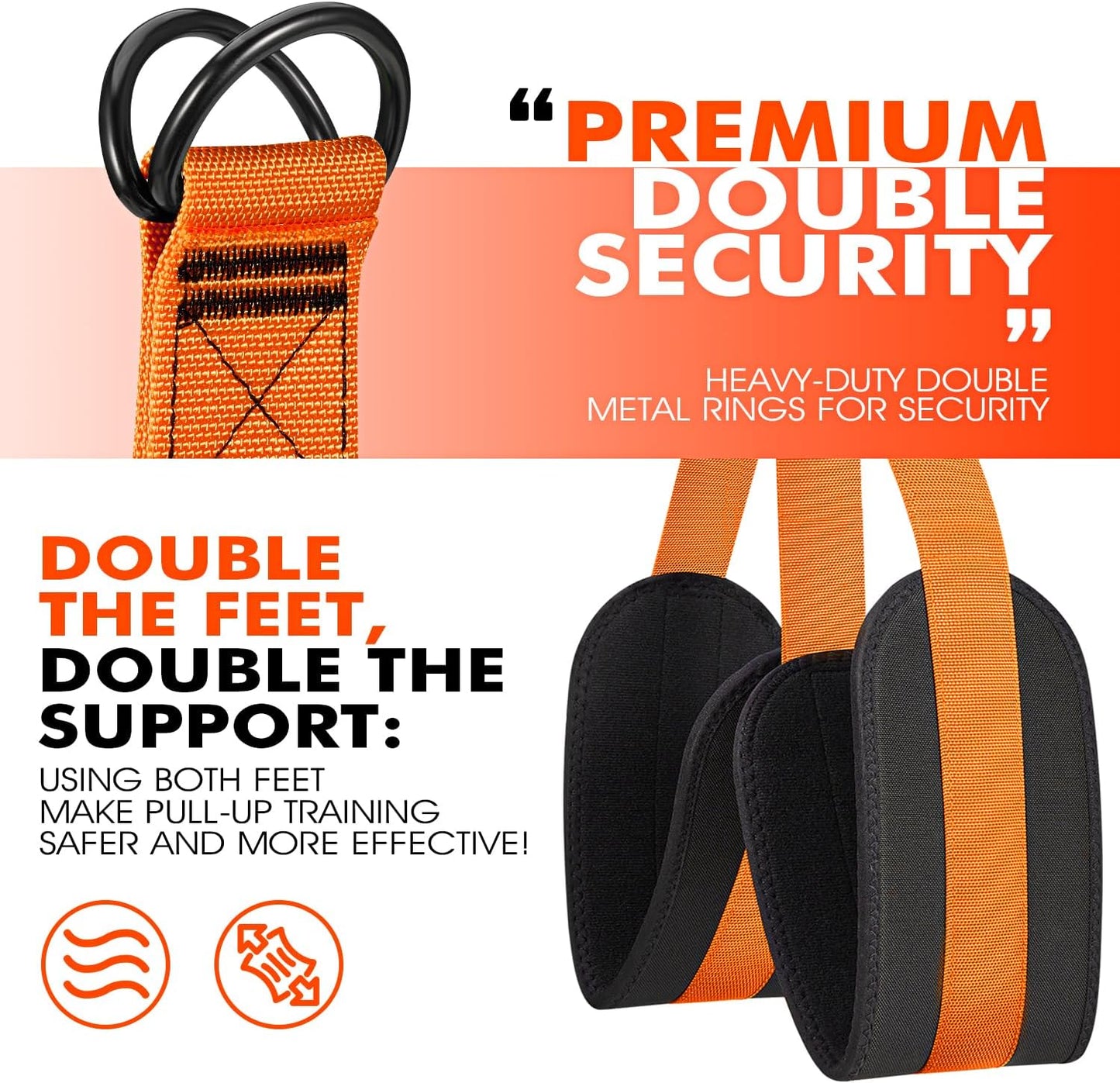 HPYGN Two Feet Pull Up Assistance Bands, Heavy Duty Resistance Bands for Pull Up Bar