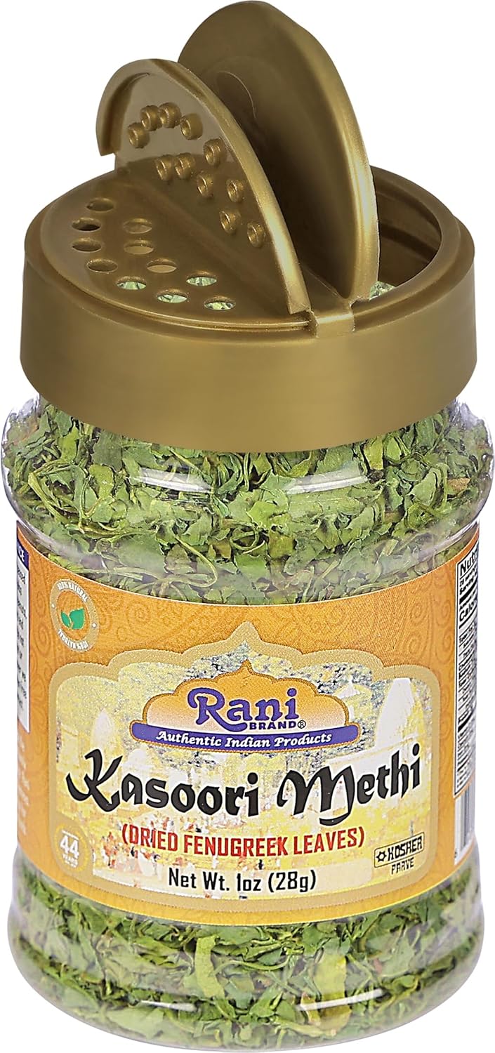Rani 100% Natural Kasoori Methi Dried Fenugreek Leaves 1oz (28g) PET Jar Vegan Gluten Friendly