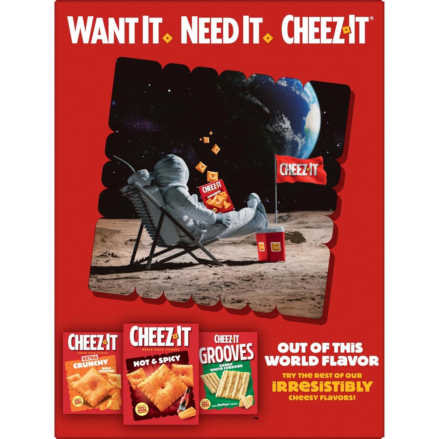 Cheez-It Cheese Crackers, Baked Snack Crackers, Family Size, 21oz Box