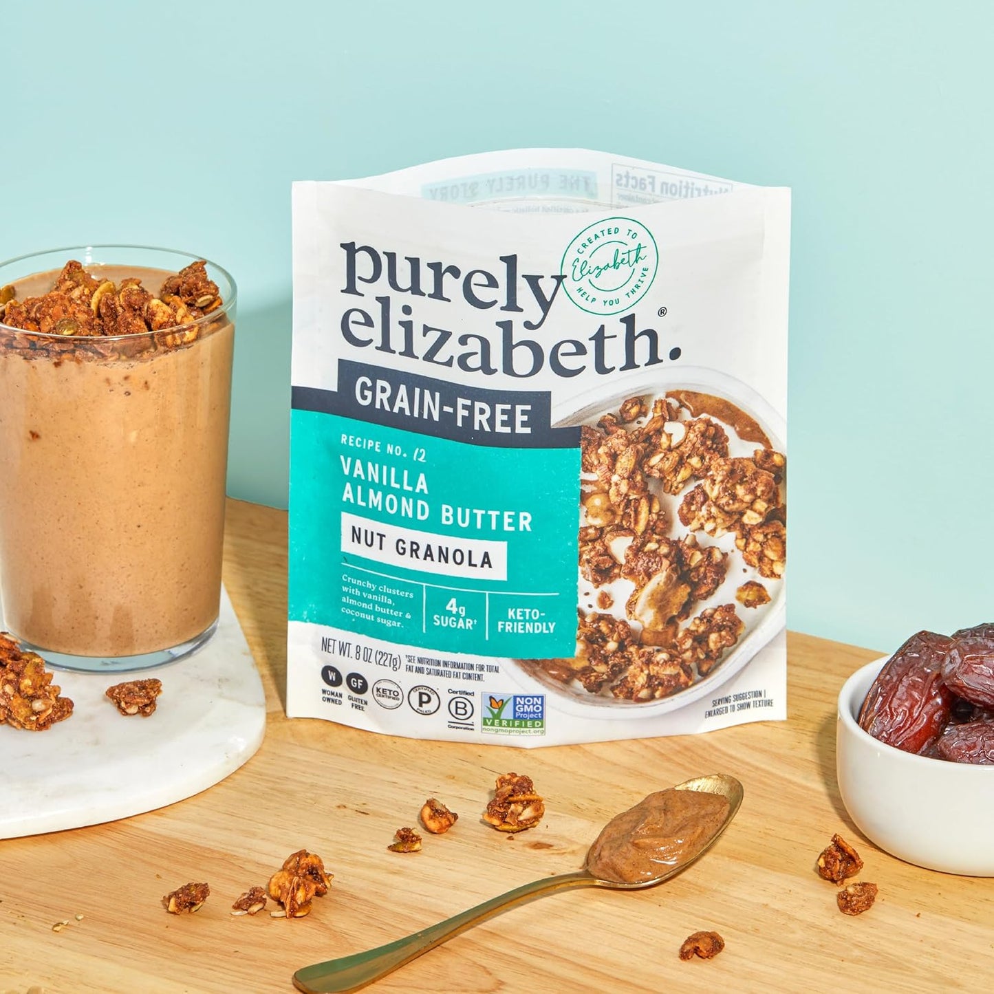 Purely Elizabeth Vanilla Almond Butter Keto Granola with MCT Oil 3 Ct 8oz Bags