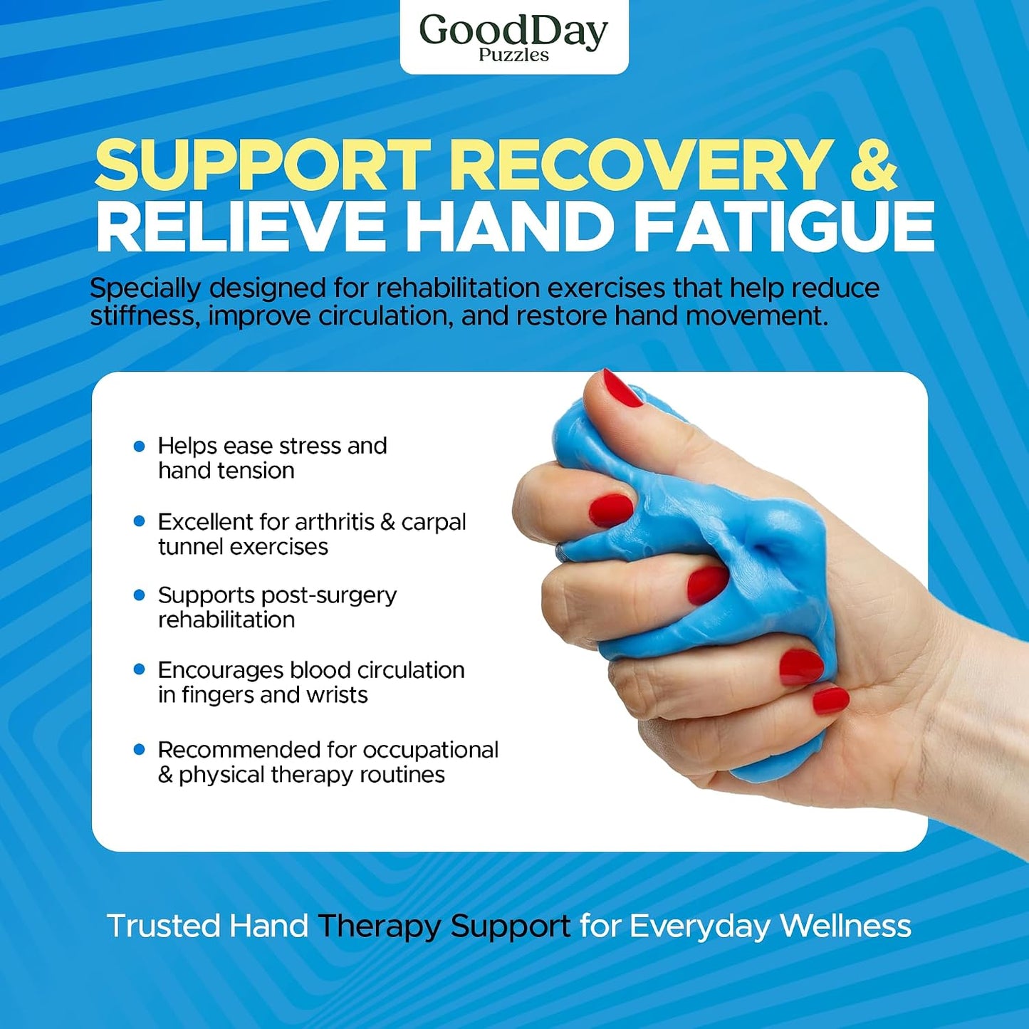 Hand Therapy Putty 3 Piece Set for Hand Strengthening and Stress Relief