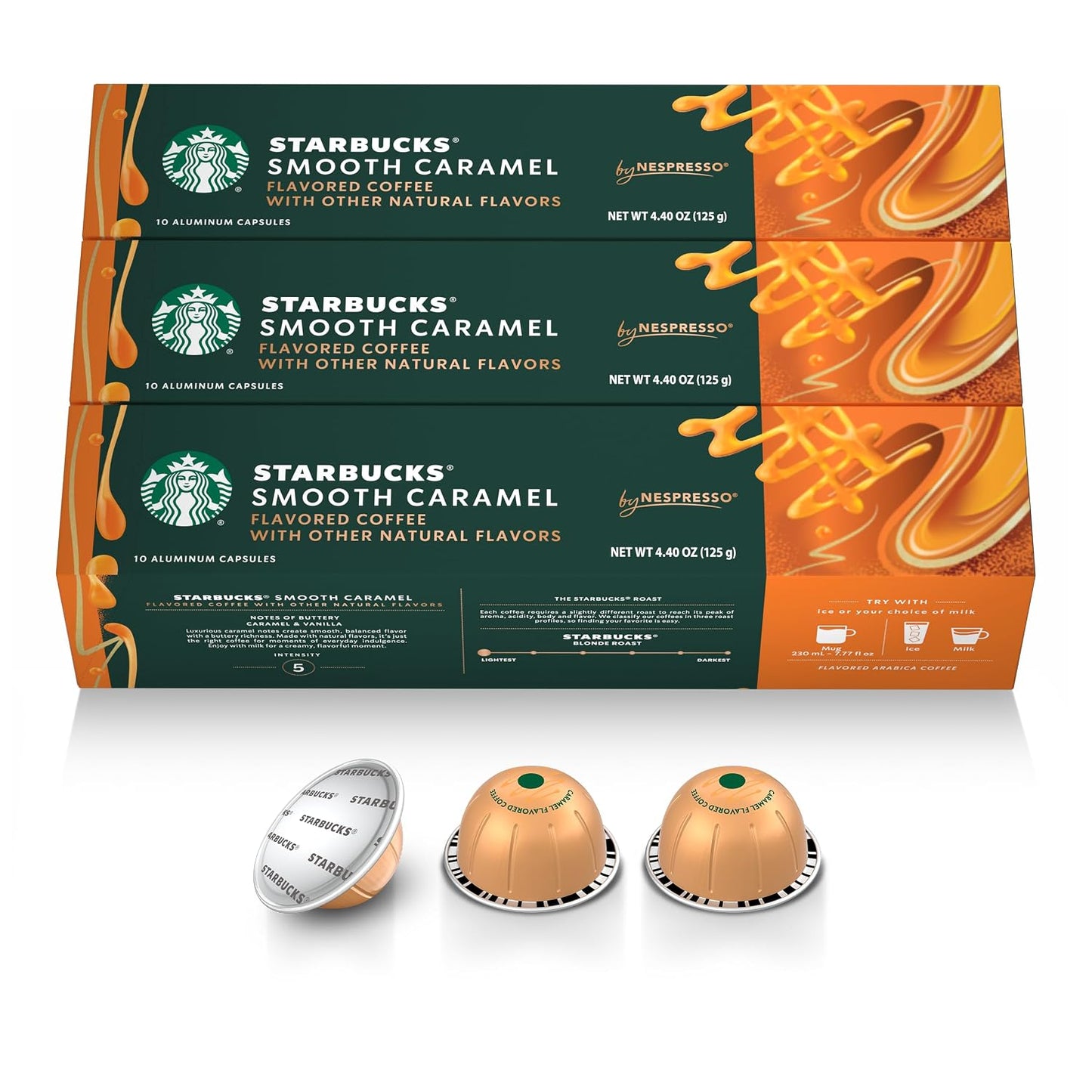 Starbucks by Nespresso Vertuo, Caramel Flavored Coffee Pods, 30-count, 7.8 oz brew