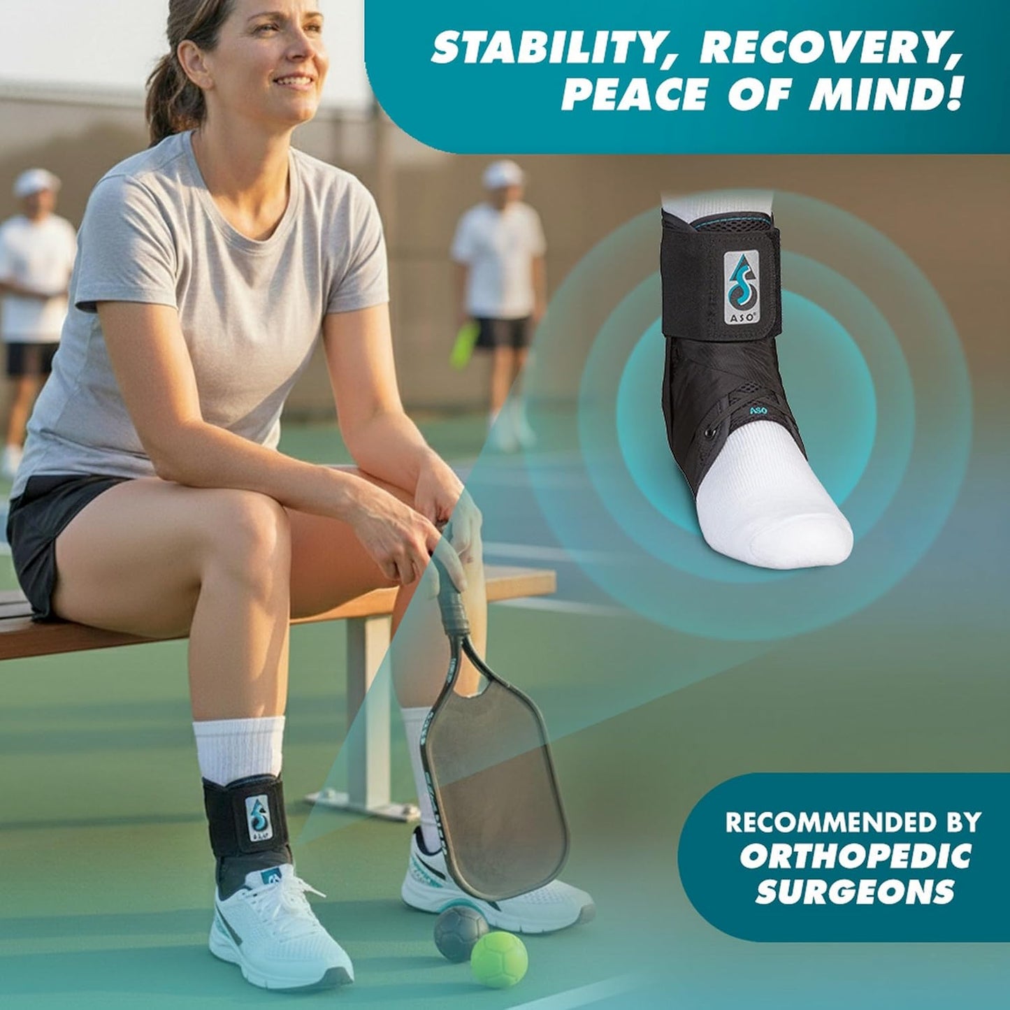 Med Spec ASO Ankle Stabilizer for Sprained Ankle and Peroneal Tendonitis