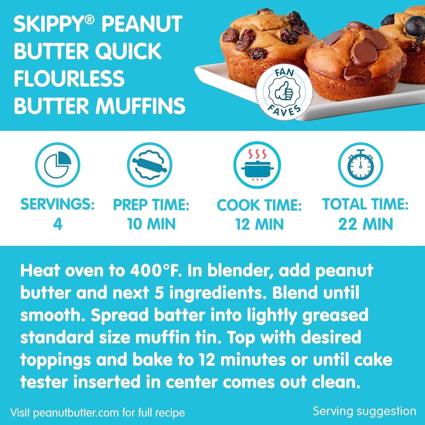 SKIPPY Creamy Peanut Butter Spread, 2 Pack, 40 oz Jars, Shelf-Stable, Kosher, Gluten-Free, Tree Nut-Free