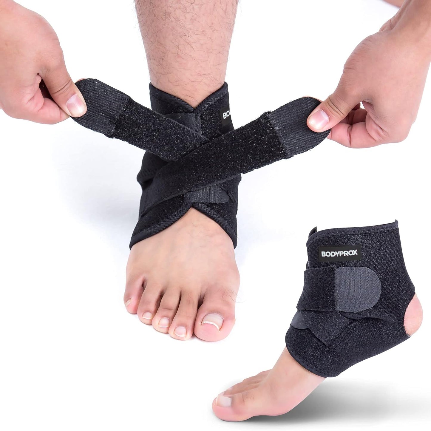 Bodyprox Ankle Support Brace, Breathable Neoprene Sleeve, Adjustable Wrap