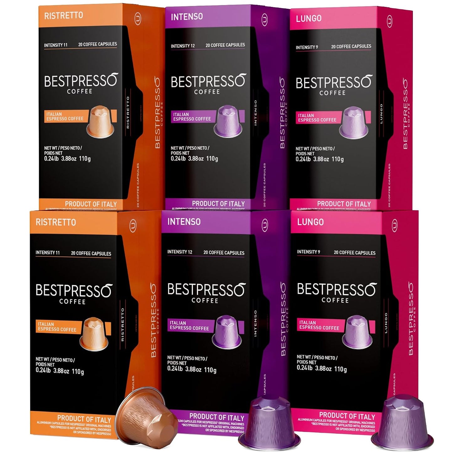 Bestpresso Coffee Pods for Nespresso Original Machine Variety Pack