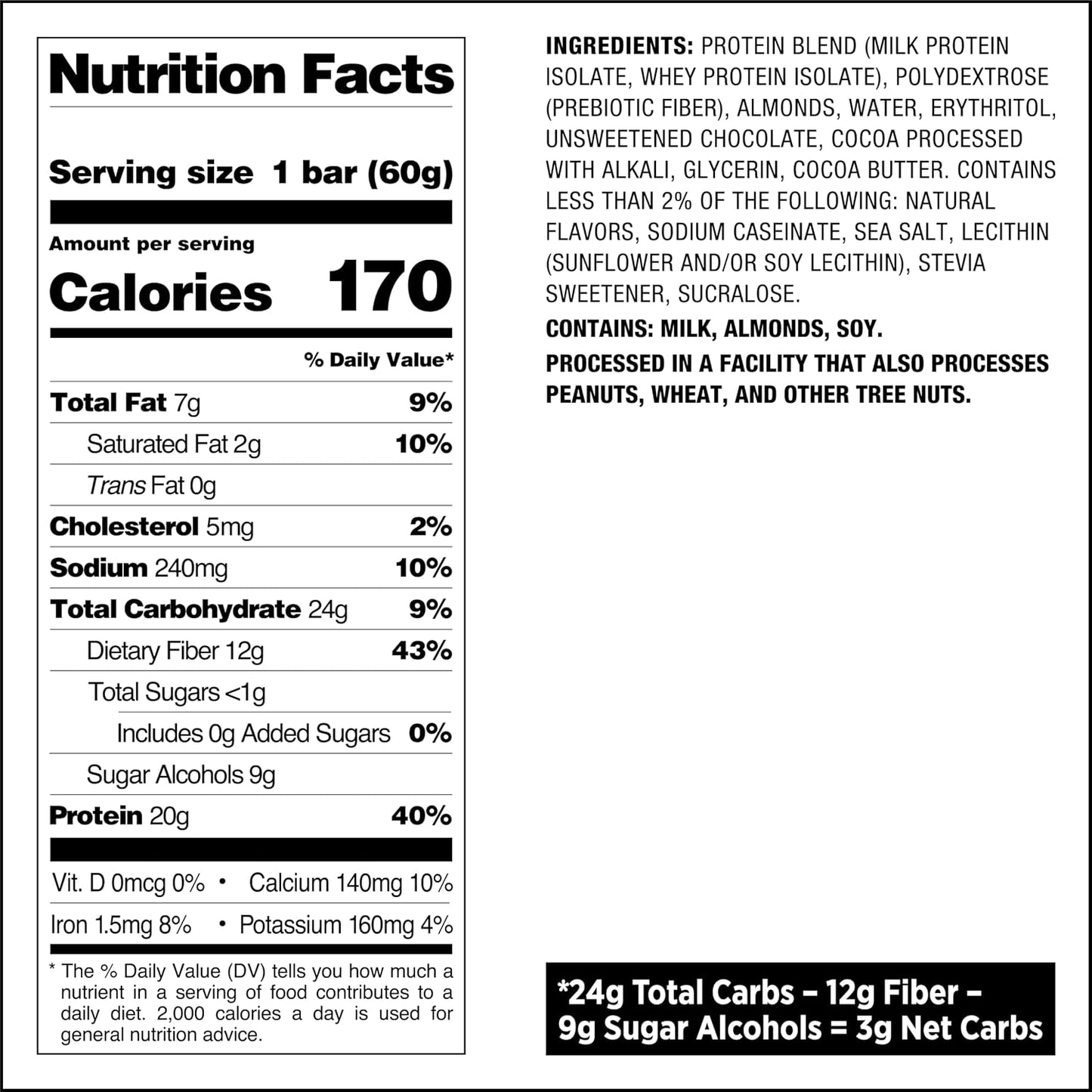 Quest Nutrition Double Chocolate Chunk Protein Bars, 20g Protein, 4g Net Carb, Gluten Free, Keto Friendly, 4 Count