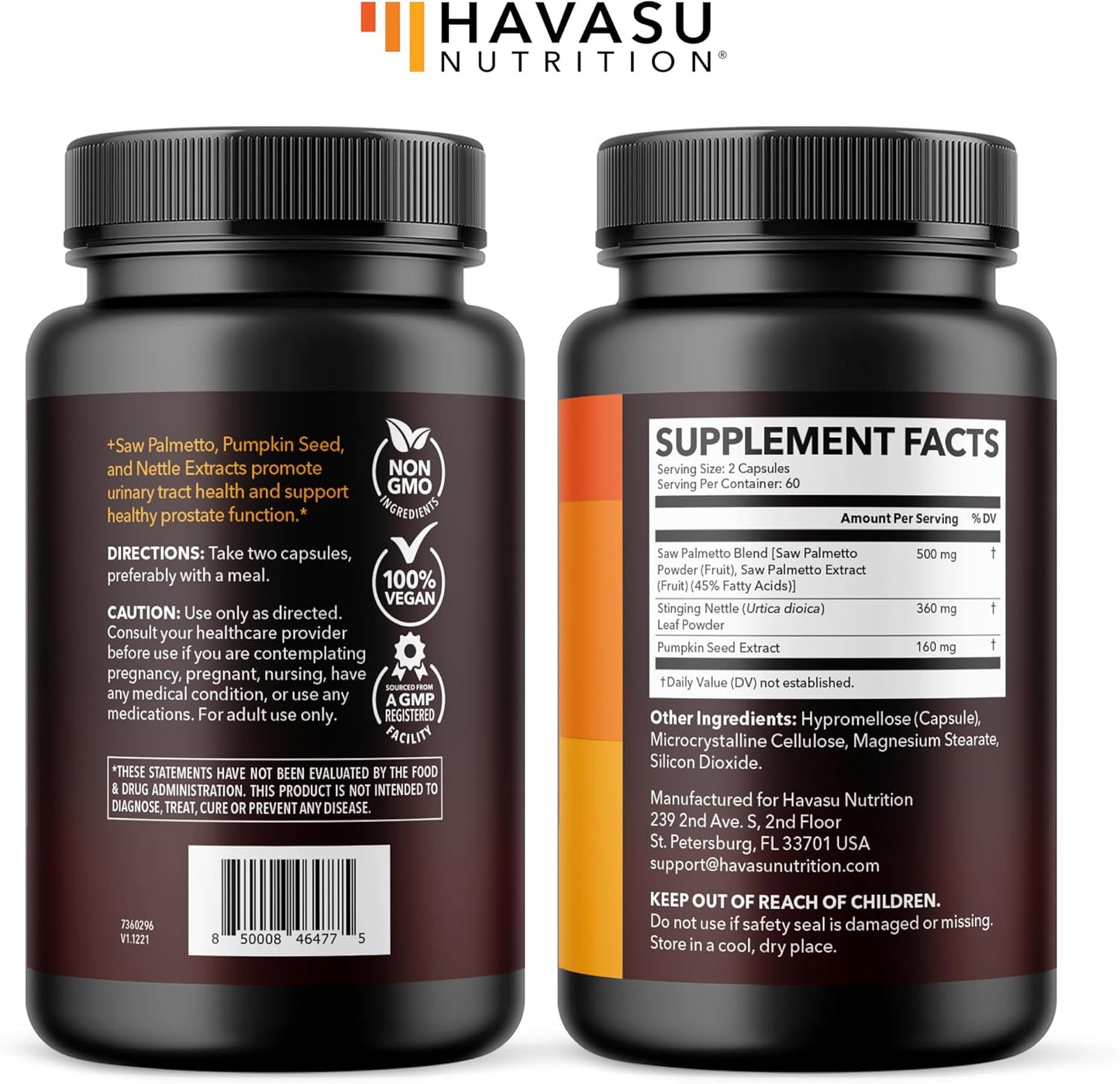 Saw Palmetto Supplement with Stinging Nettle and Pumpkin Seed Extract - Advanced 3X Formula - DHT Blocker Urinary Health and Prostate Support for Mens Health - Vegan, Non-GMO Capsules - 2 Month Supply