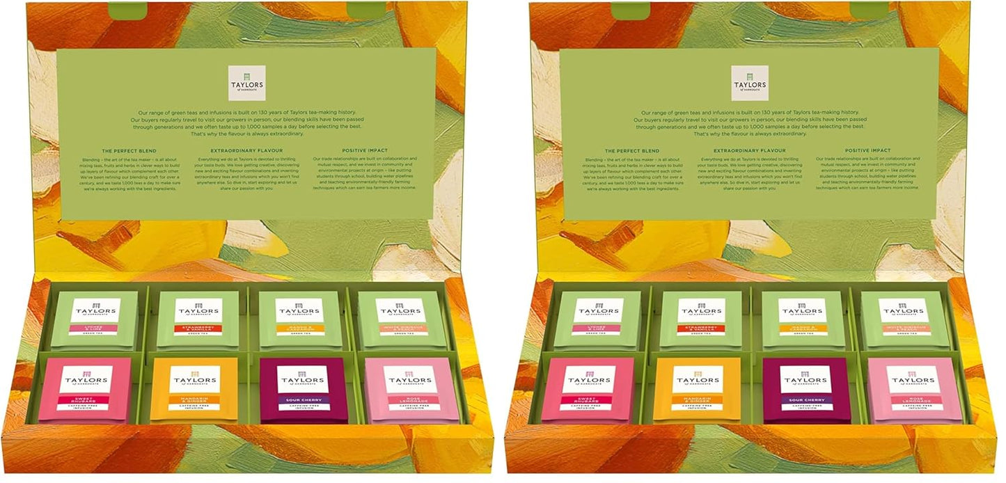 Taylors of Harrogate Assorted Green & Herbal Teas Sampler Variety Pack Gift Box