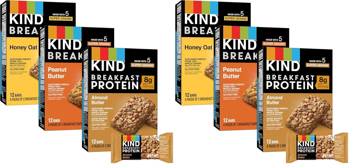 KIND Breakfast Bars Variety Pack, 18 Count, Gluten Free, Low Sodium