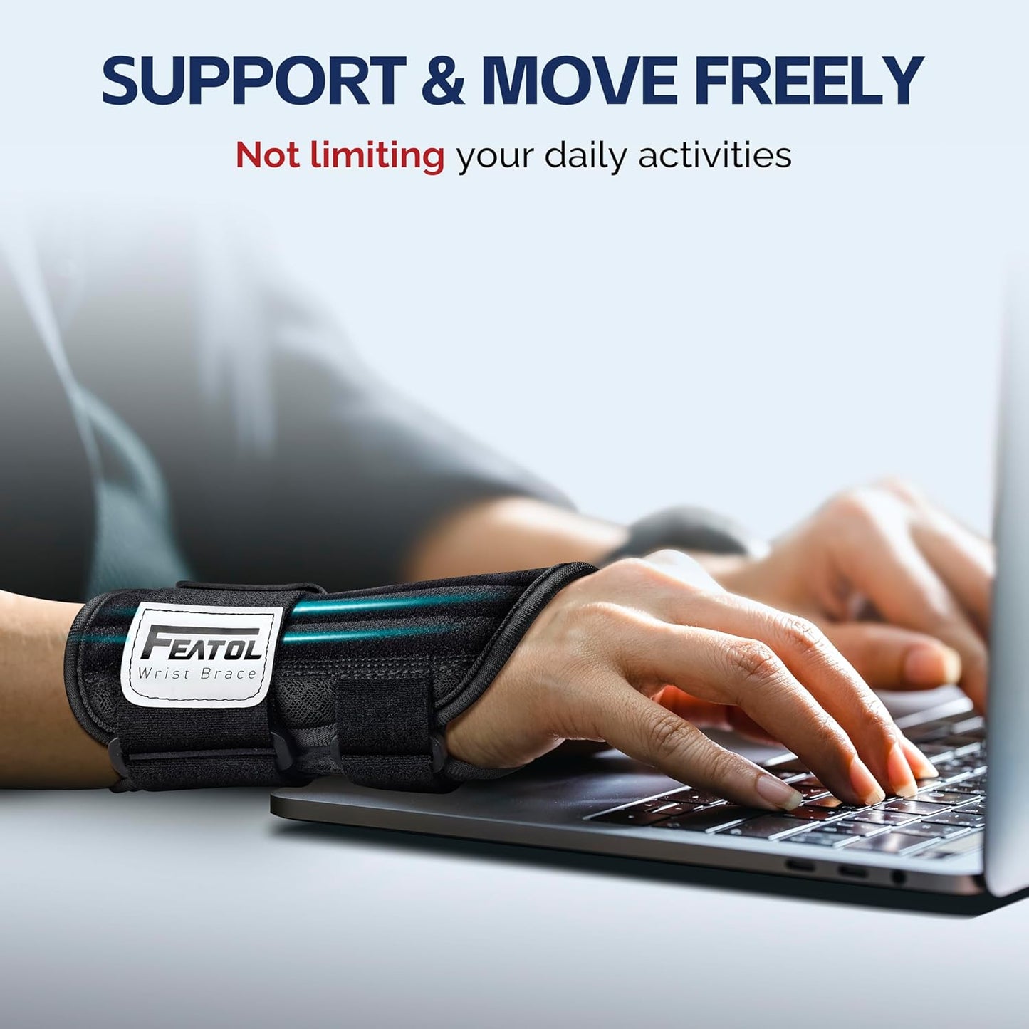 FEATOL Carpal Tunnel Wrist Brace for Work and Night Support