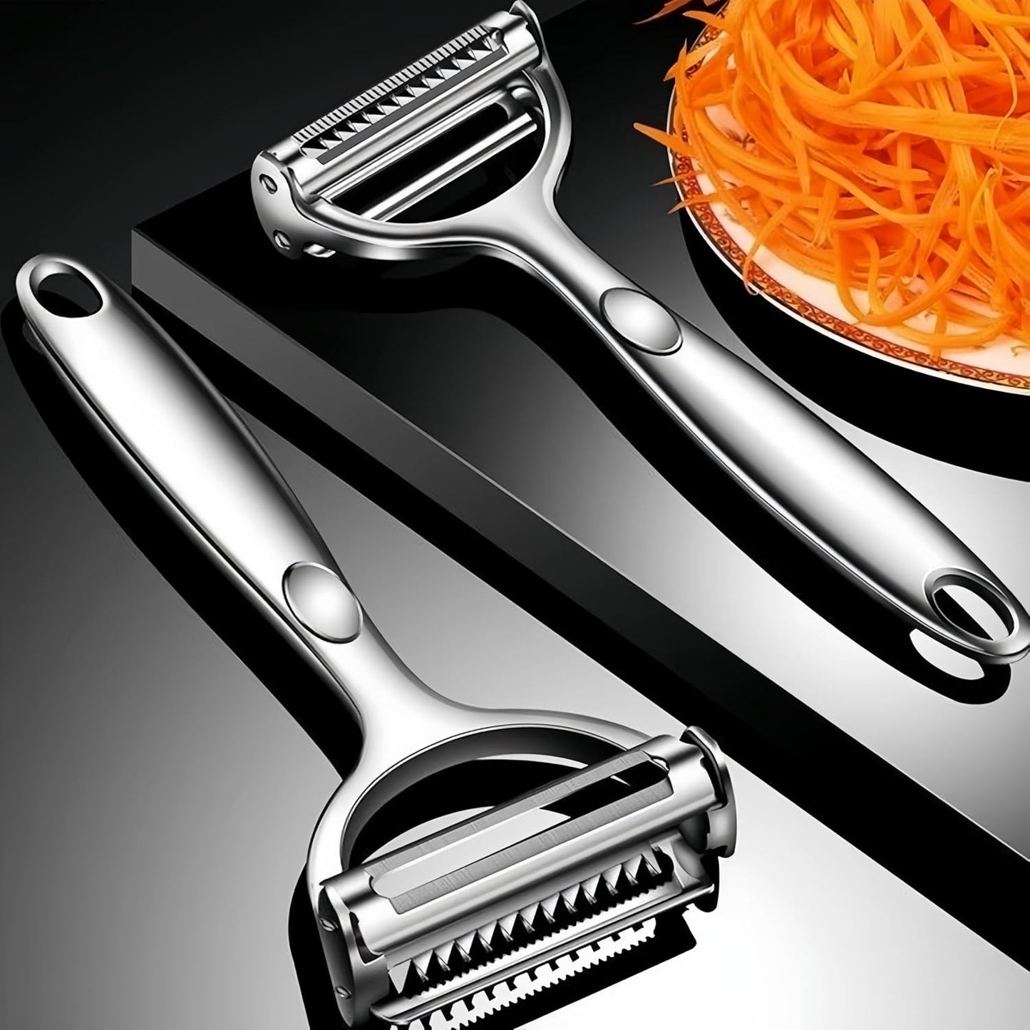 Multifunction Vegetable Peeler Julienne Peeler for Kitchen | stainless steel 2 in 1 julienne vegetable peeler for potato ,cabbage,carrot,cucumber,fruit