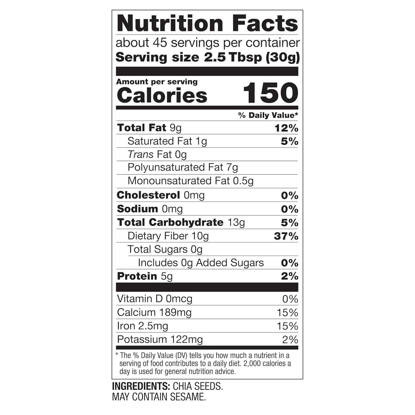 BetterBody Foods Chia Seeds 3 lbs, 48 Oz, with Omega-3, Non-GMO, Gluten Free, Keto Diet Friendly, Vegan, Good Source of Fiber, Add to Smoothies