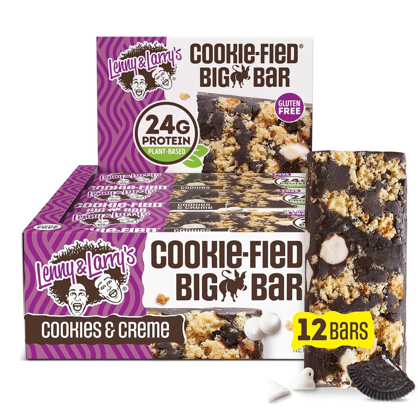 Lenny & Larry's Cookie-fied BIG BAR - Chocolate Chip Cookie Dough Vegan Protein Bars
