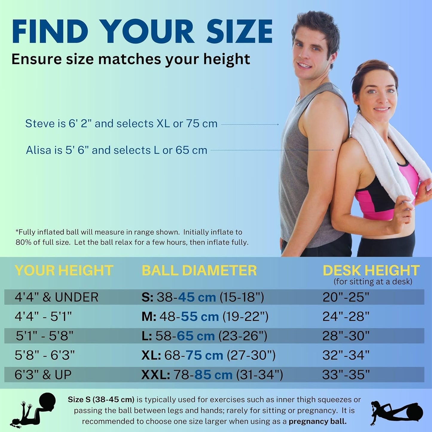 ProBody Pilates Exercise Ball - 45cm, 55cm, 65cm, 75cm, 85cm